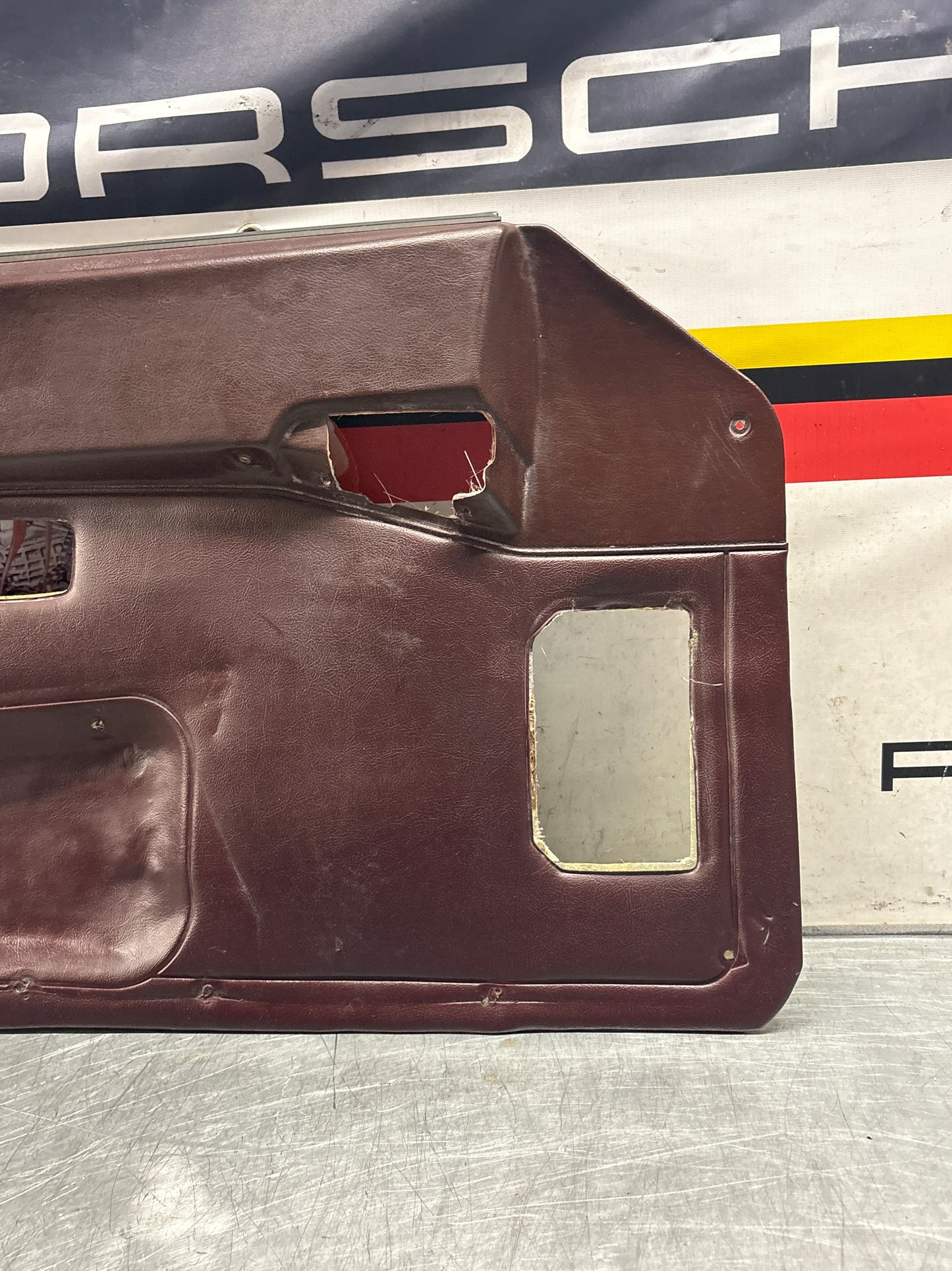 Porsche 944 left burgundy  door card for late cars from 85.5 944555017