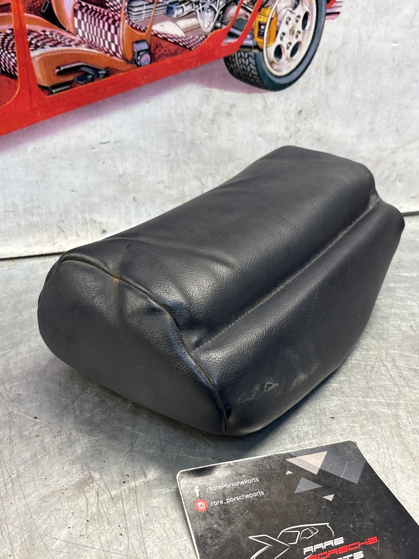 Porsche 928 rear right seat upper cushion, leather, blue, used 92852204650