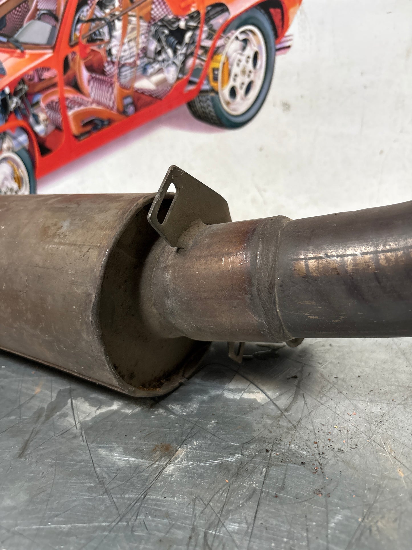 Porsche 944 Turbo front exhaust muffler 95111109303 used