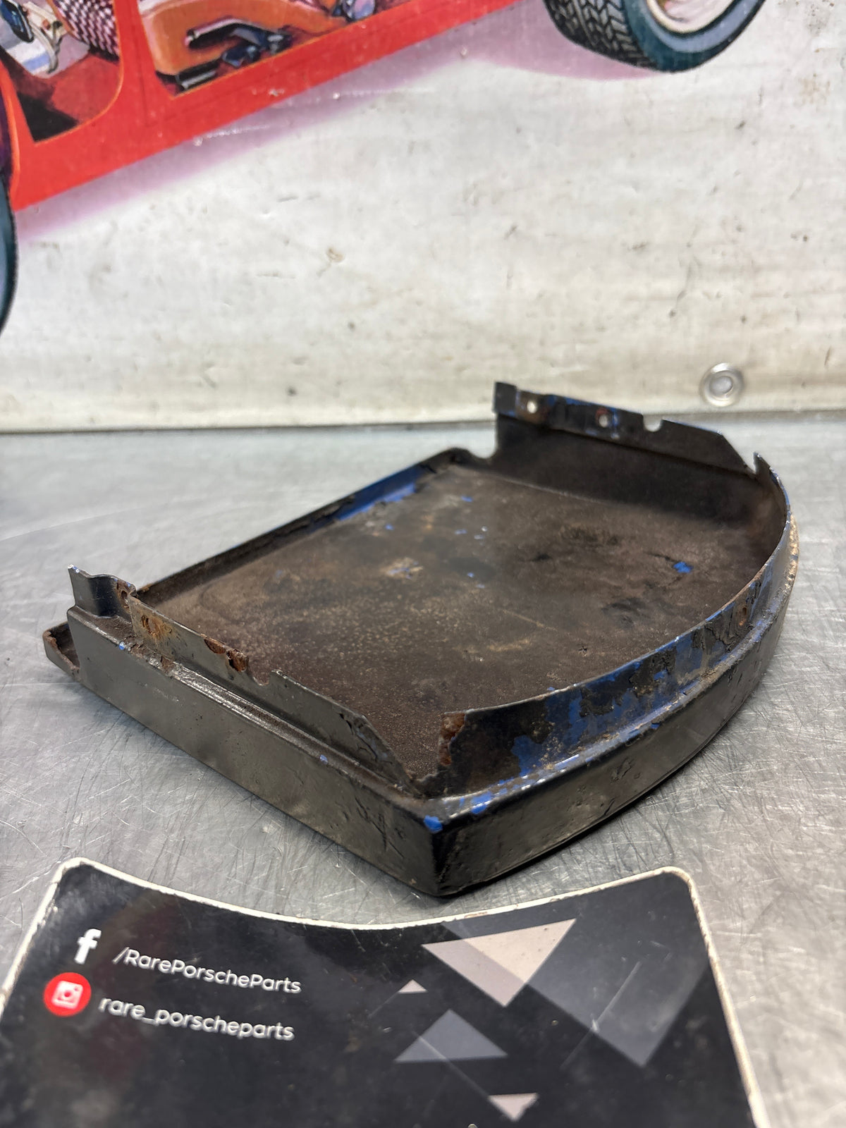 Porsche 914 headlight cover plate, right side, used 91475013210
