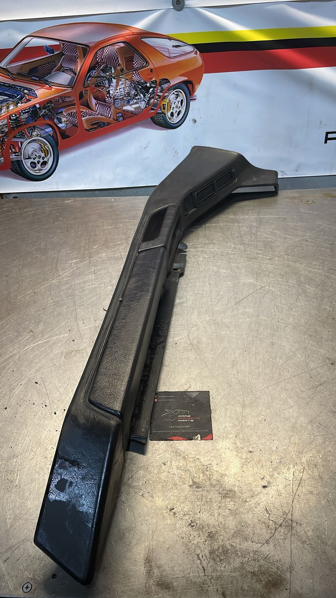 Porsche 928 black door armrest, right, off side, 92855510203, used