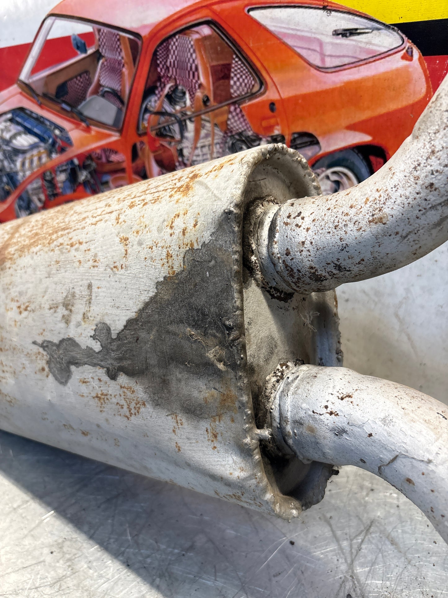 Porsche 928 middle exhaust silencer, 92811109601 used