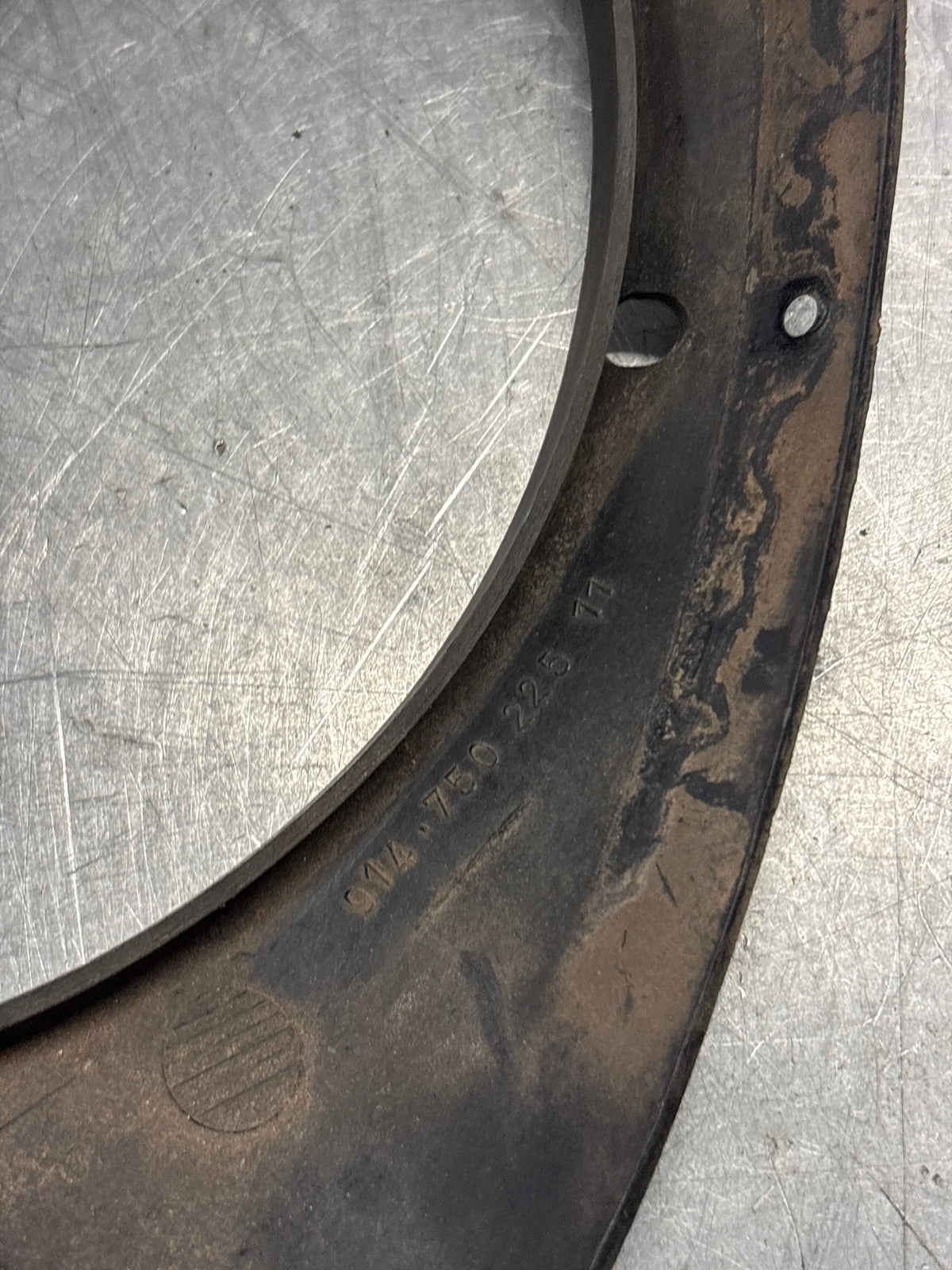 Porsche 914 left side headlight trim, used 91475022511