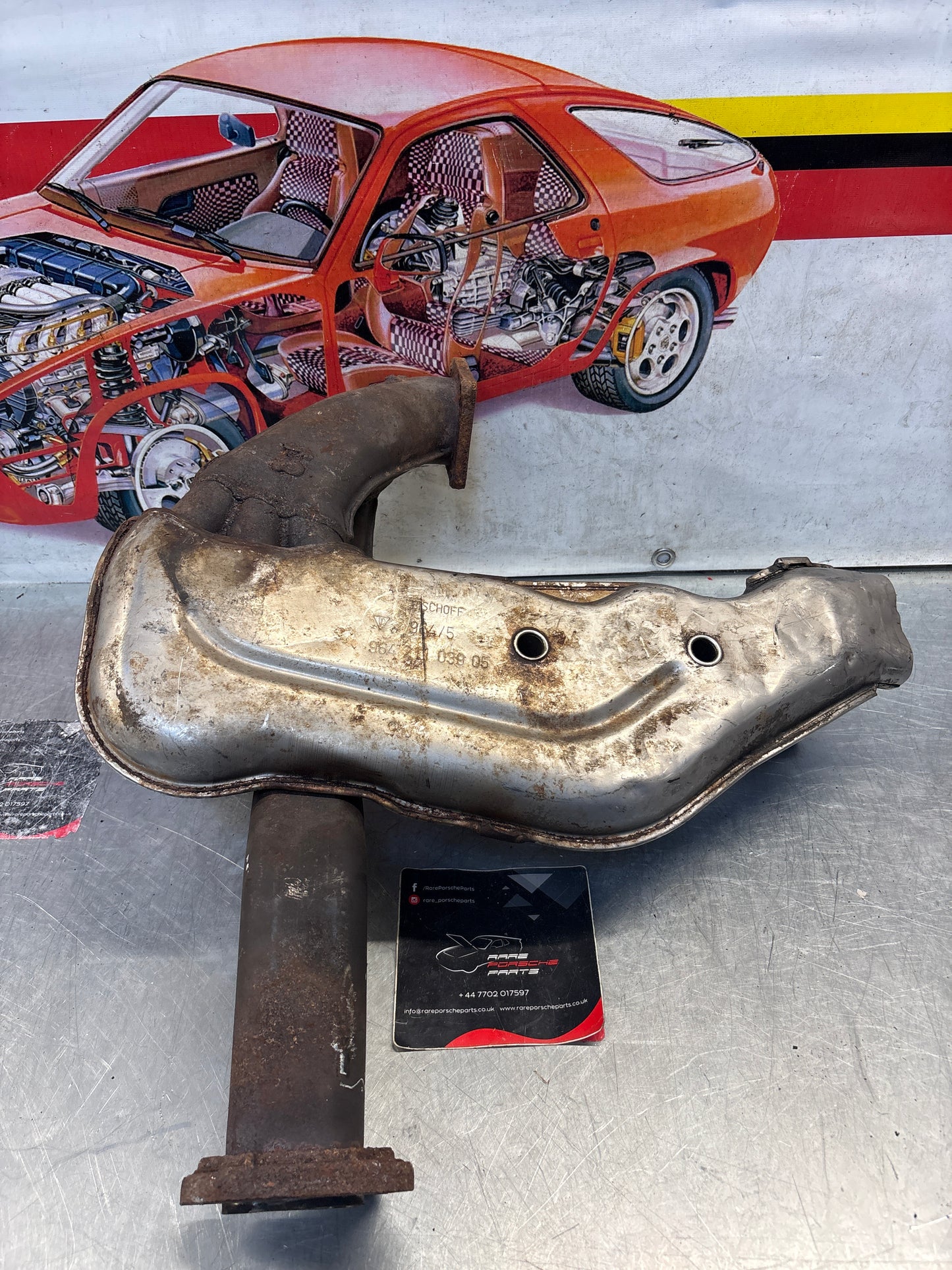 Porsche 911 964 left heat exchanger, used 96421103905