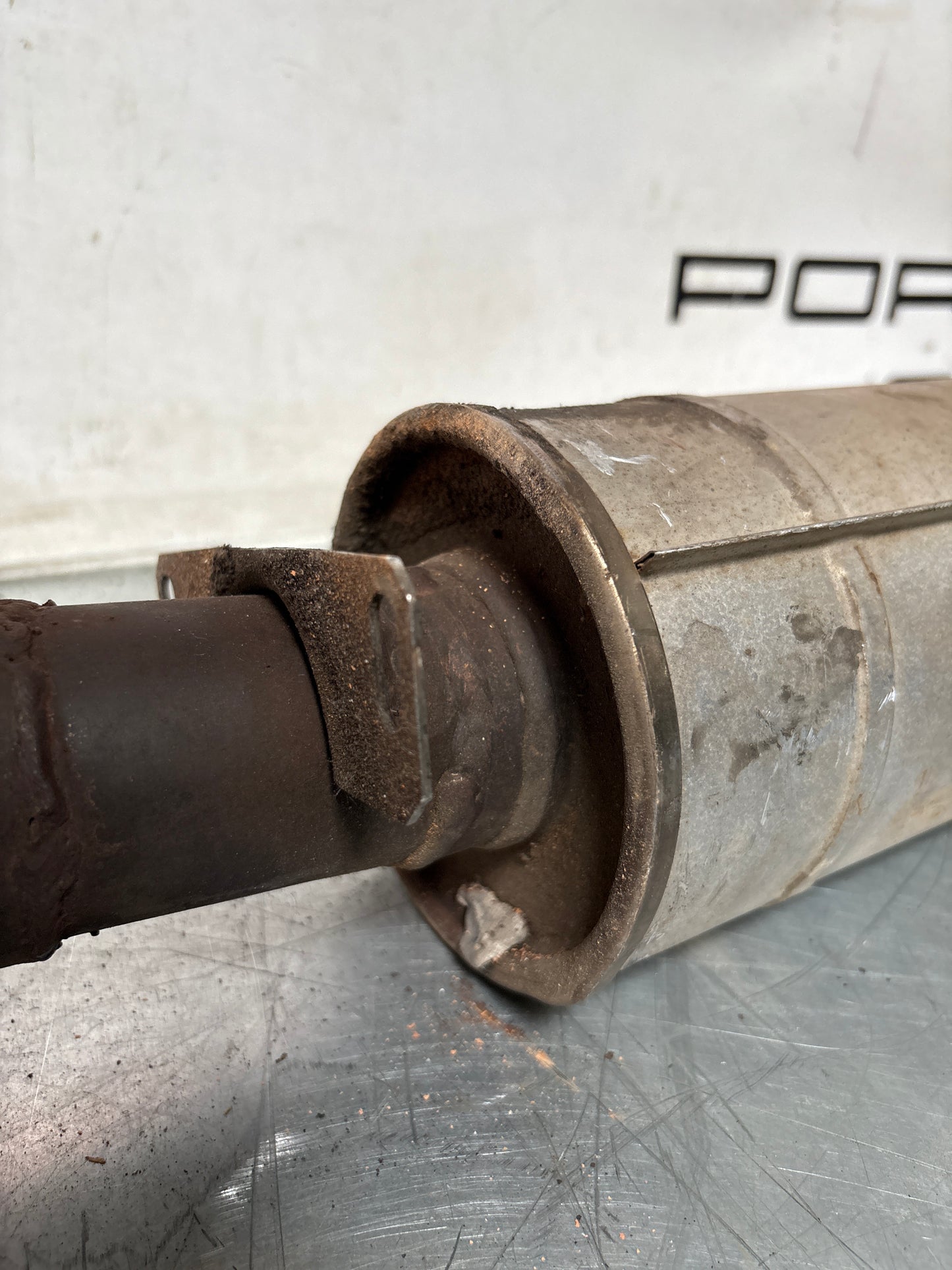 Porsche 944 S2 exhaust middle silencer with down pipe, 94411198502 used, pleas study photos