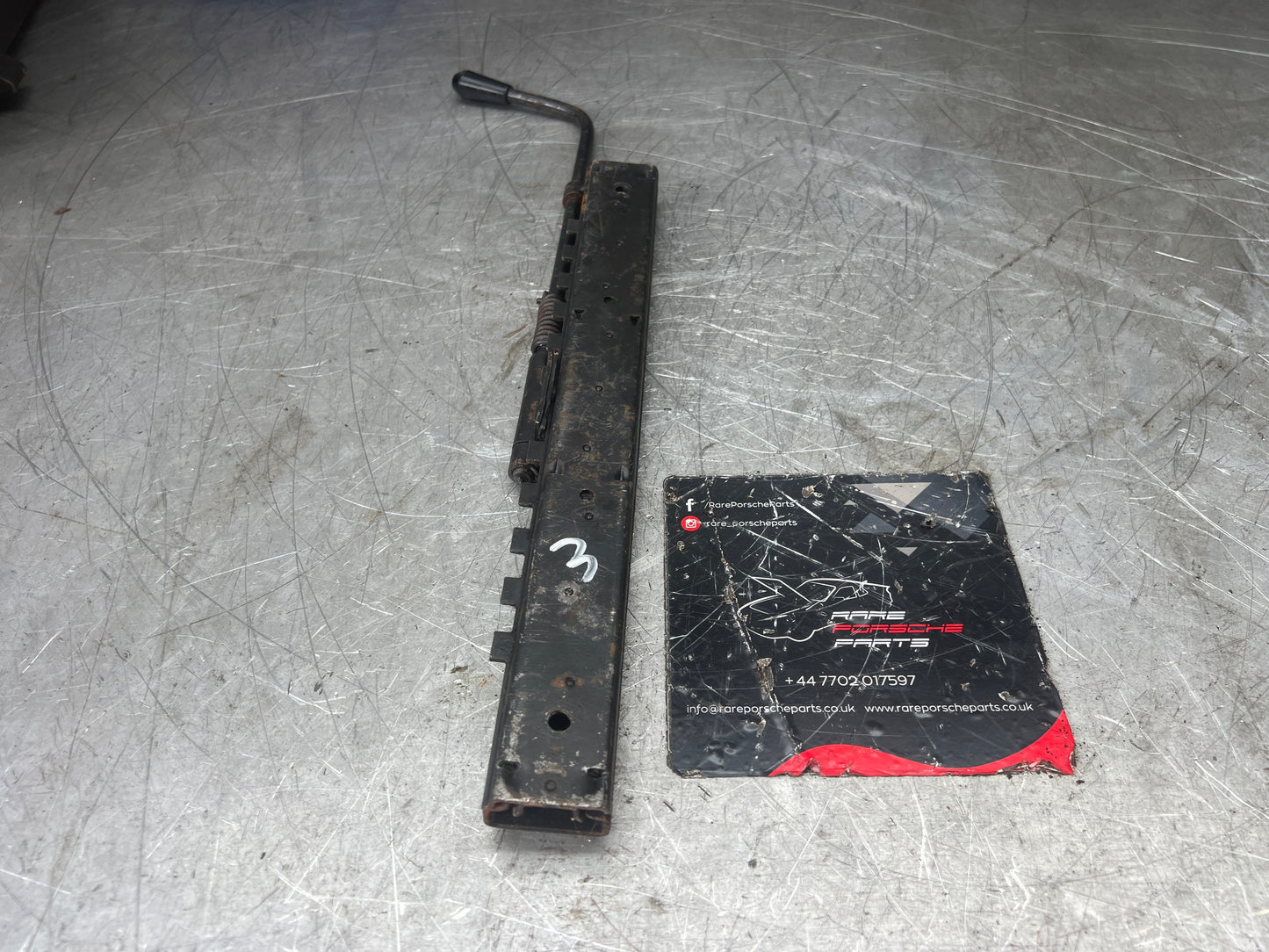 Porsche 924 944 911 left side seat runner with handle, used 92852148902