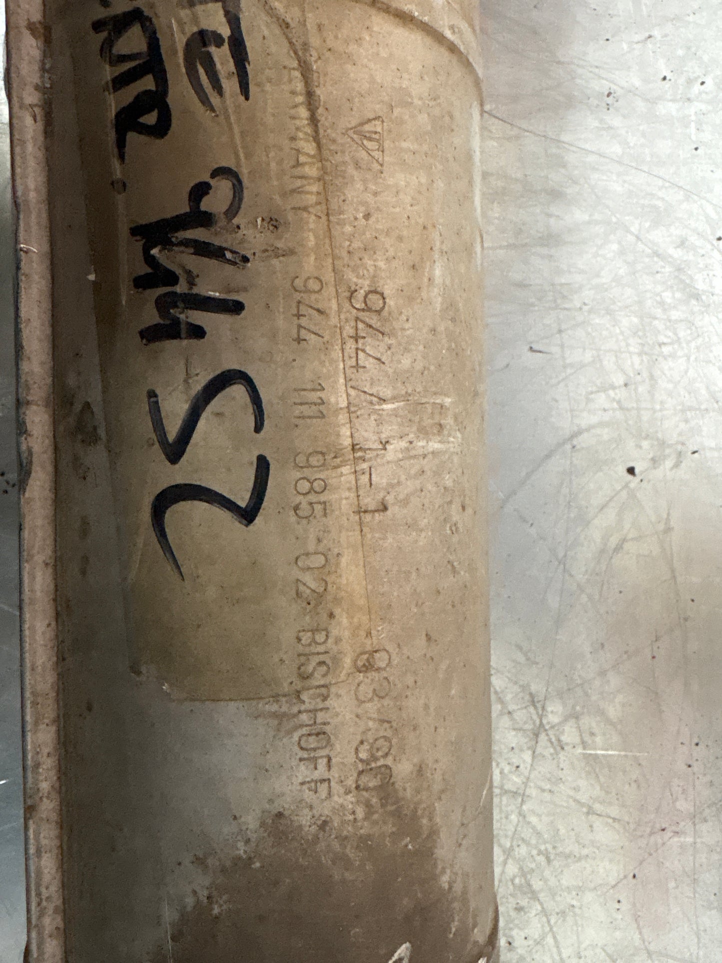 Porsche 944 S2 exhaust middle silencer with down pipe, 94411198502 used, pleas study photos