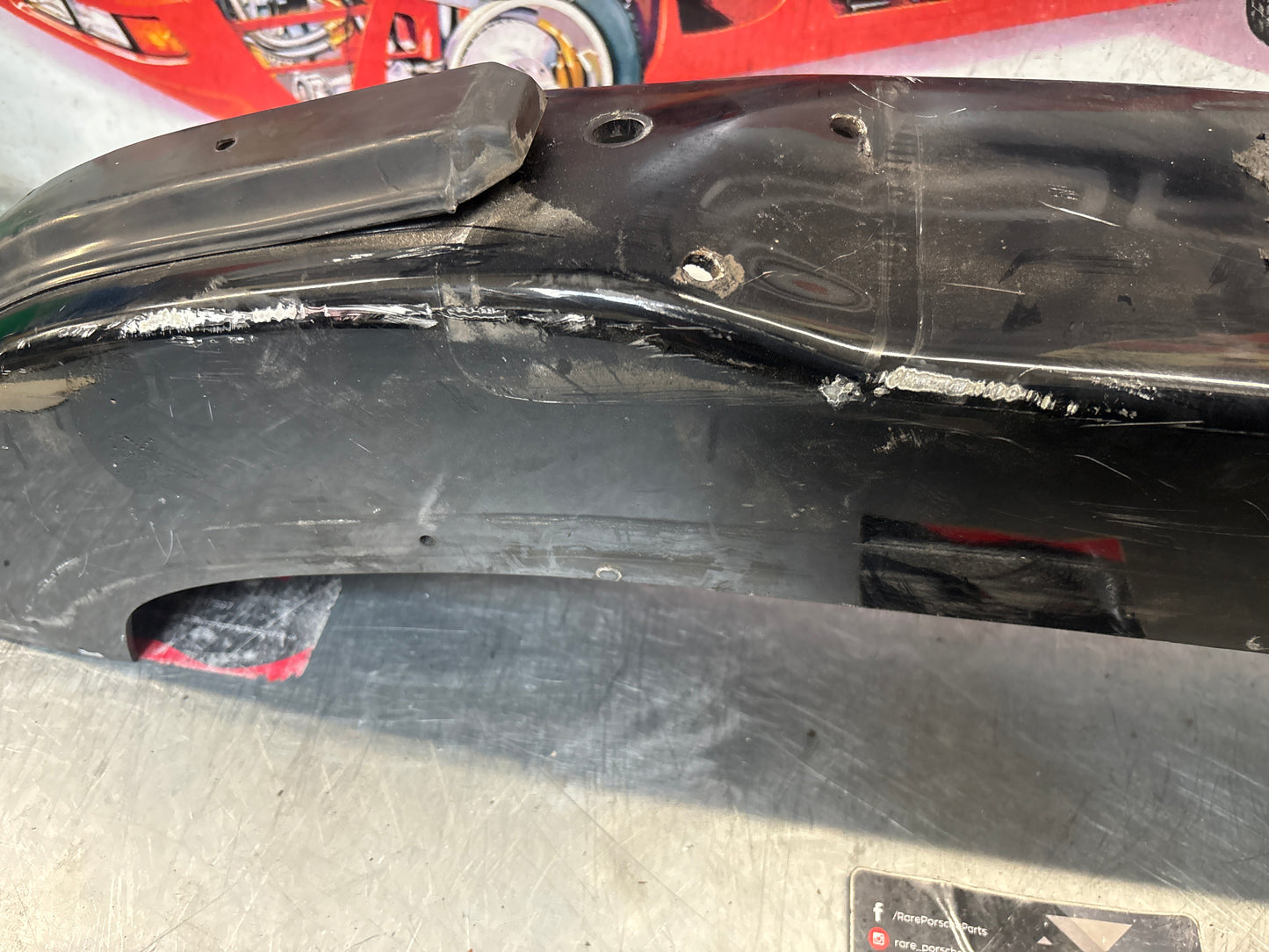 Porsche 911 930 rear bumper with skirt, used 93050511201