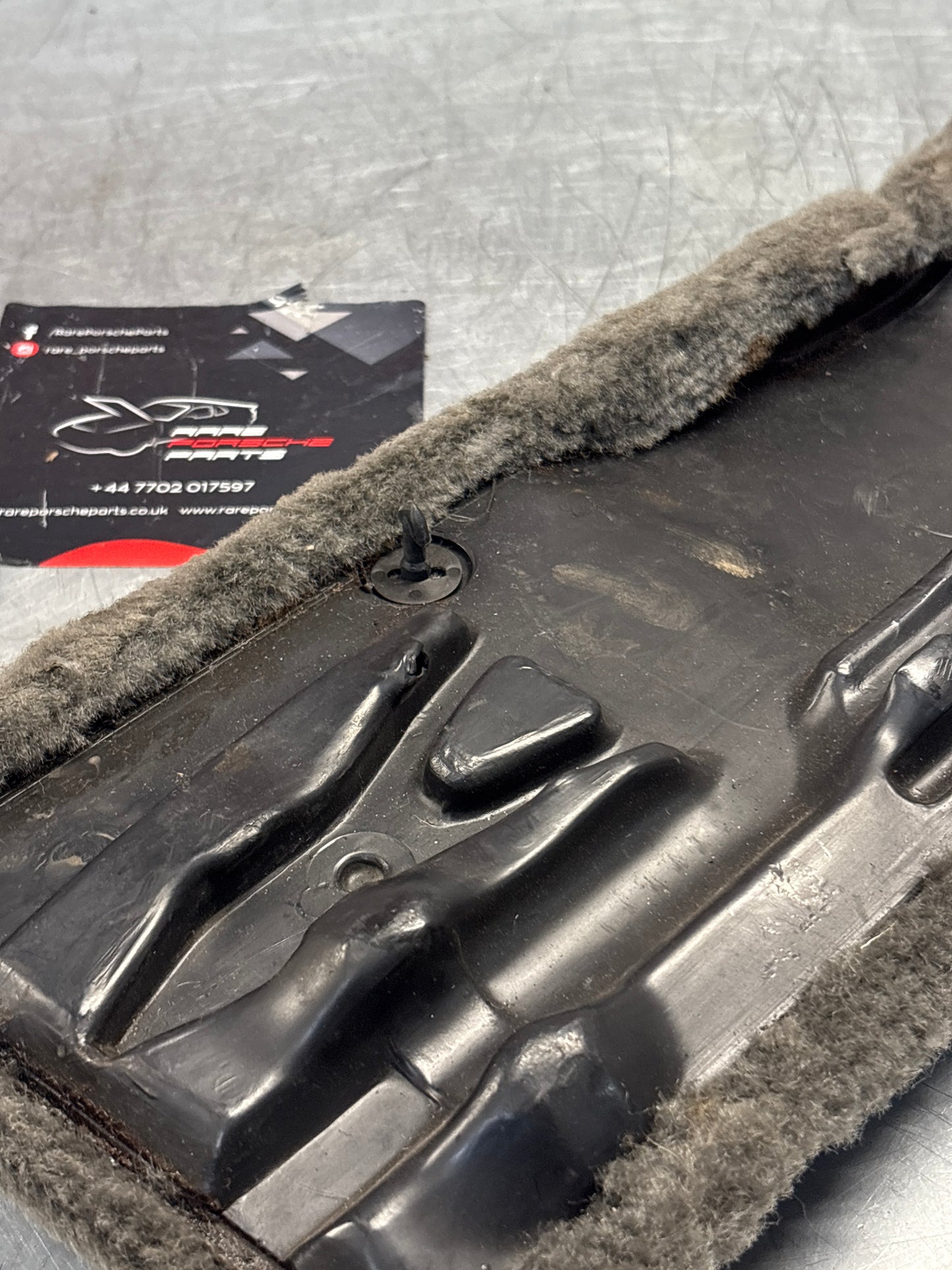 Porsche 928 grey carpeted Tool kit panel cover, used 92855118106