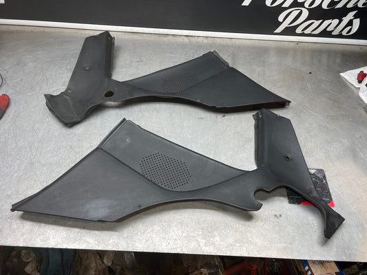 Porsche 944 black rear interior C Post trims/cards. Quarter panel trim used 944555021 944555022