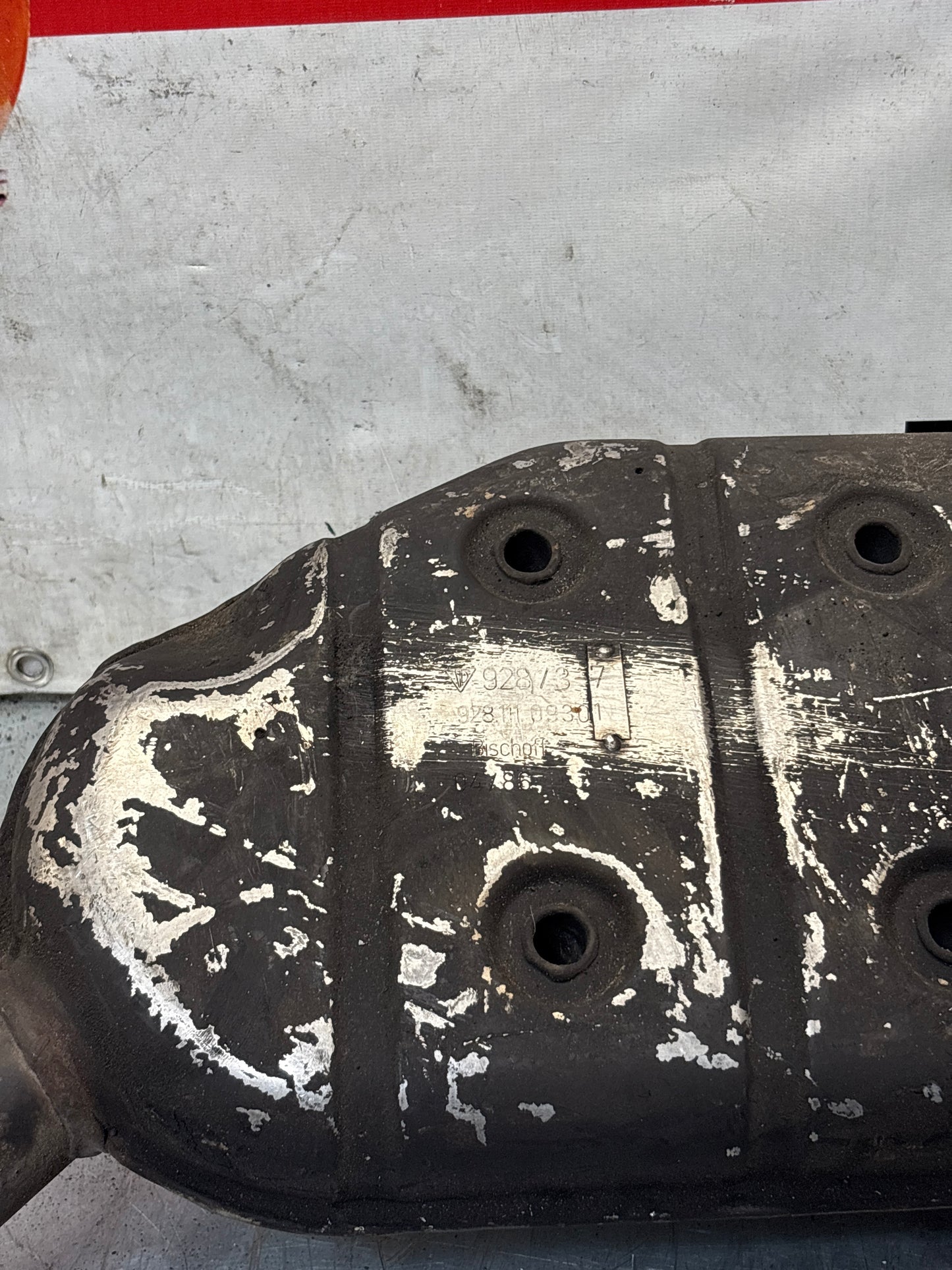 Porsche 928 Left side silencer, used 92811109301