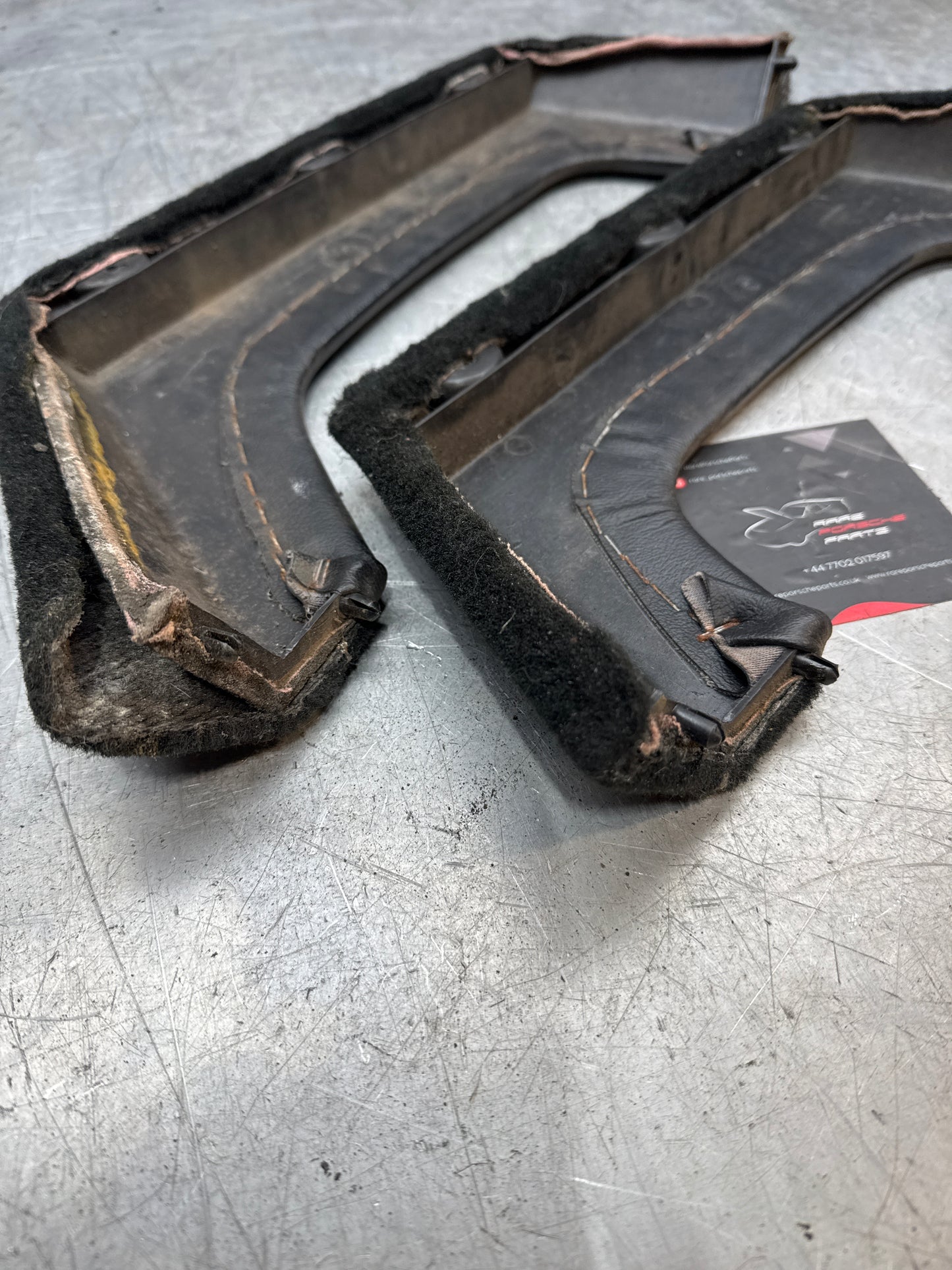 Porsche 924/944 early black door pockets, used