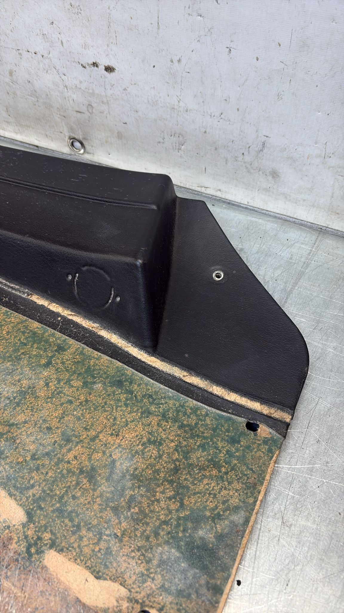 Porsche 924 / 944 early left manual Used door card, black, 477867011 no fabric!