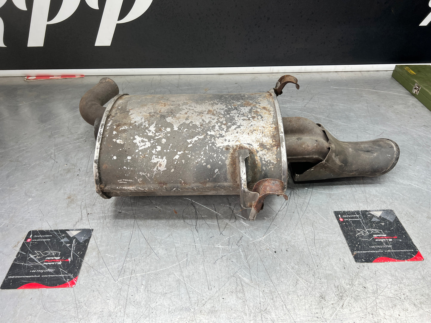 Porsche 928 rear exhaust box, used 92811109701