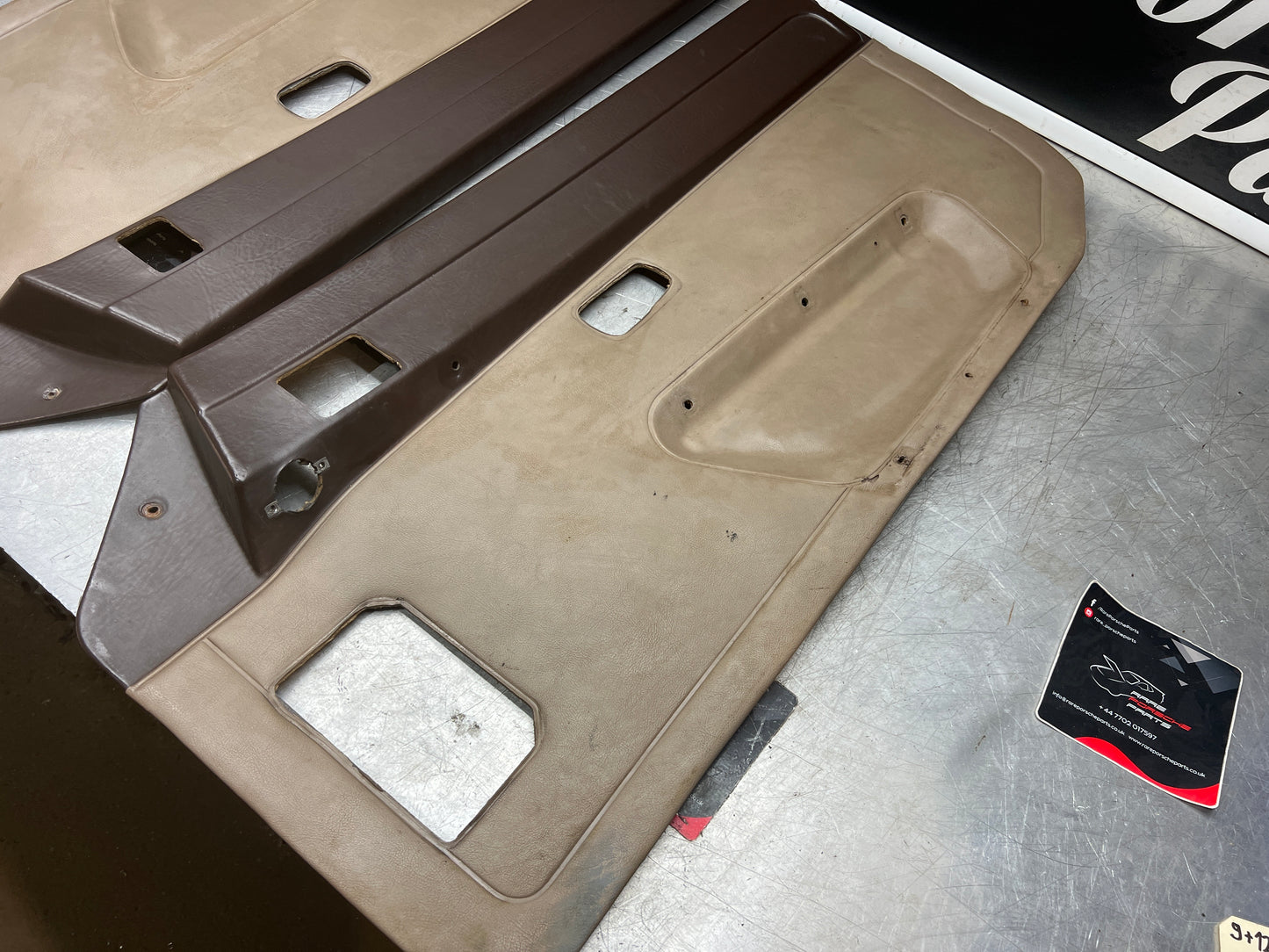 Porsche 924 944 -85.5 pair of Used RHD Porsche brown / beige  / cream door cards, 478867011 / 478867012 used condition