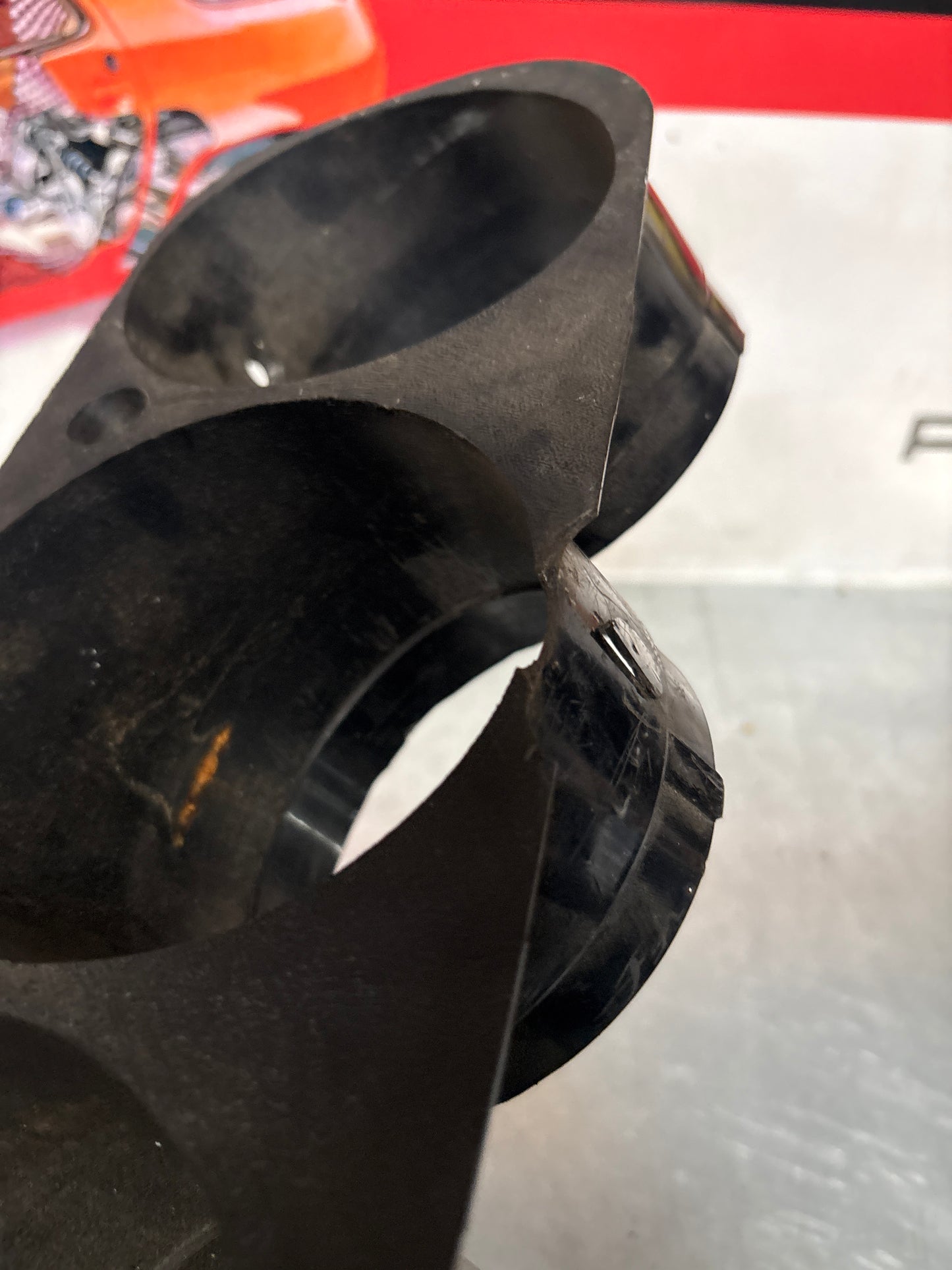 Porsche 924 early dash binnacle dial panel speedo surround 477857283 black, without hole used, for spares or repair