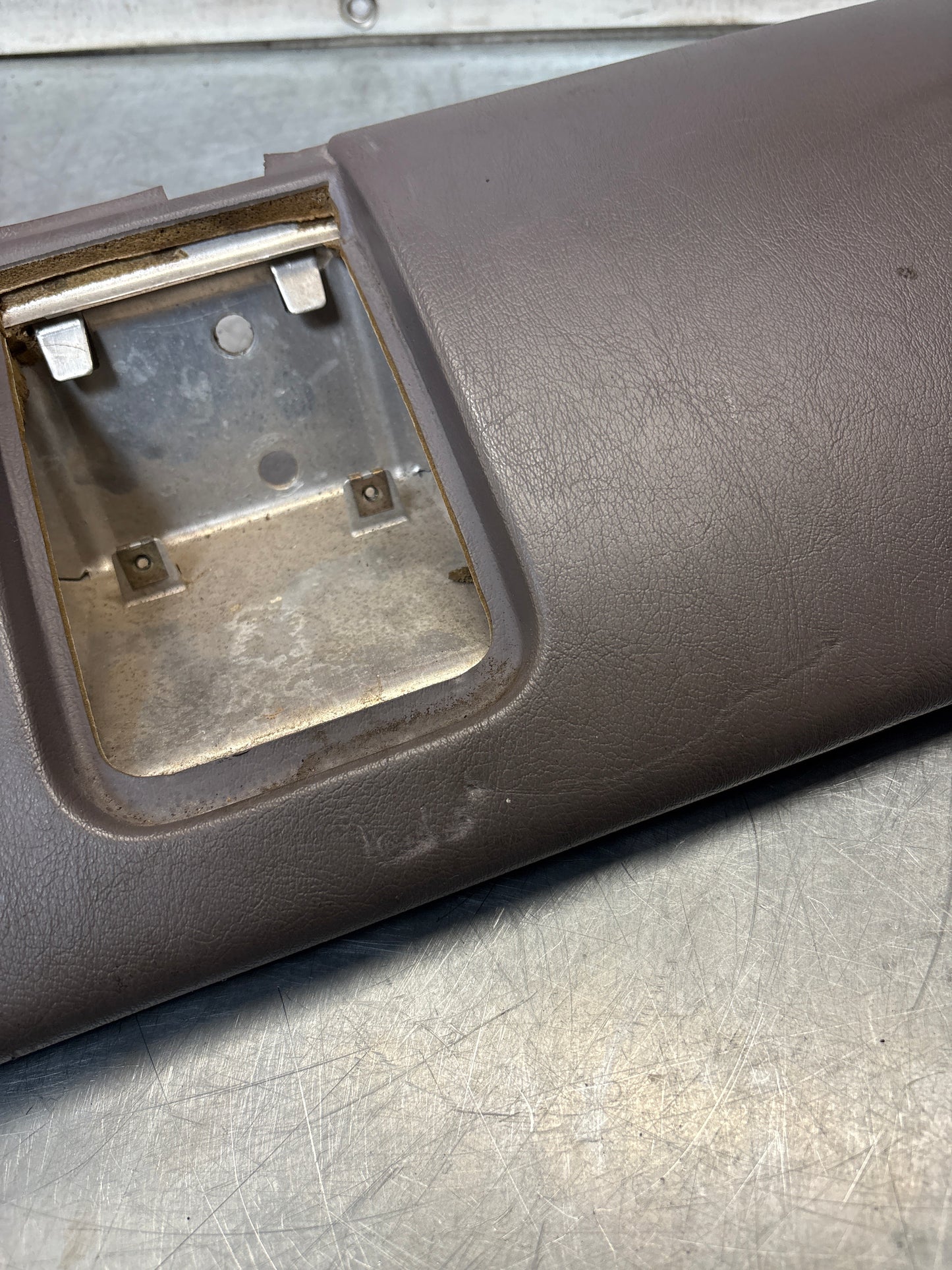 Porsche 911 964 dashboard lower knee protection trim, grey leather, used 96455207304 / 96455207300
