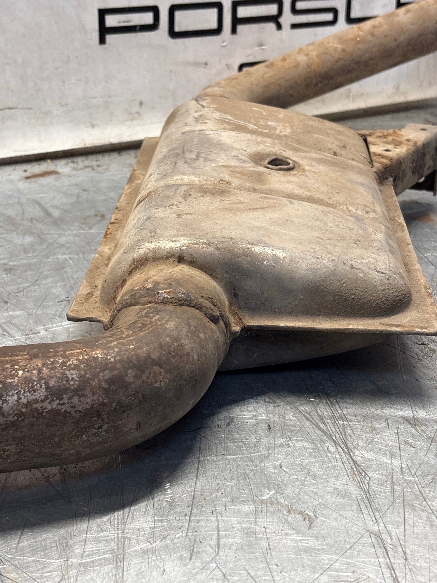 Porsche 928 S4 left middle silencer, used 92811109303