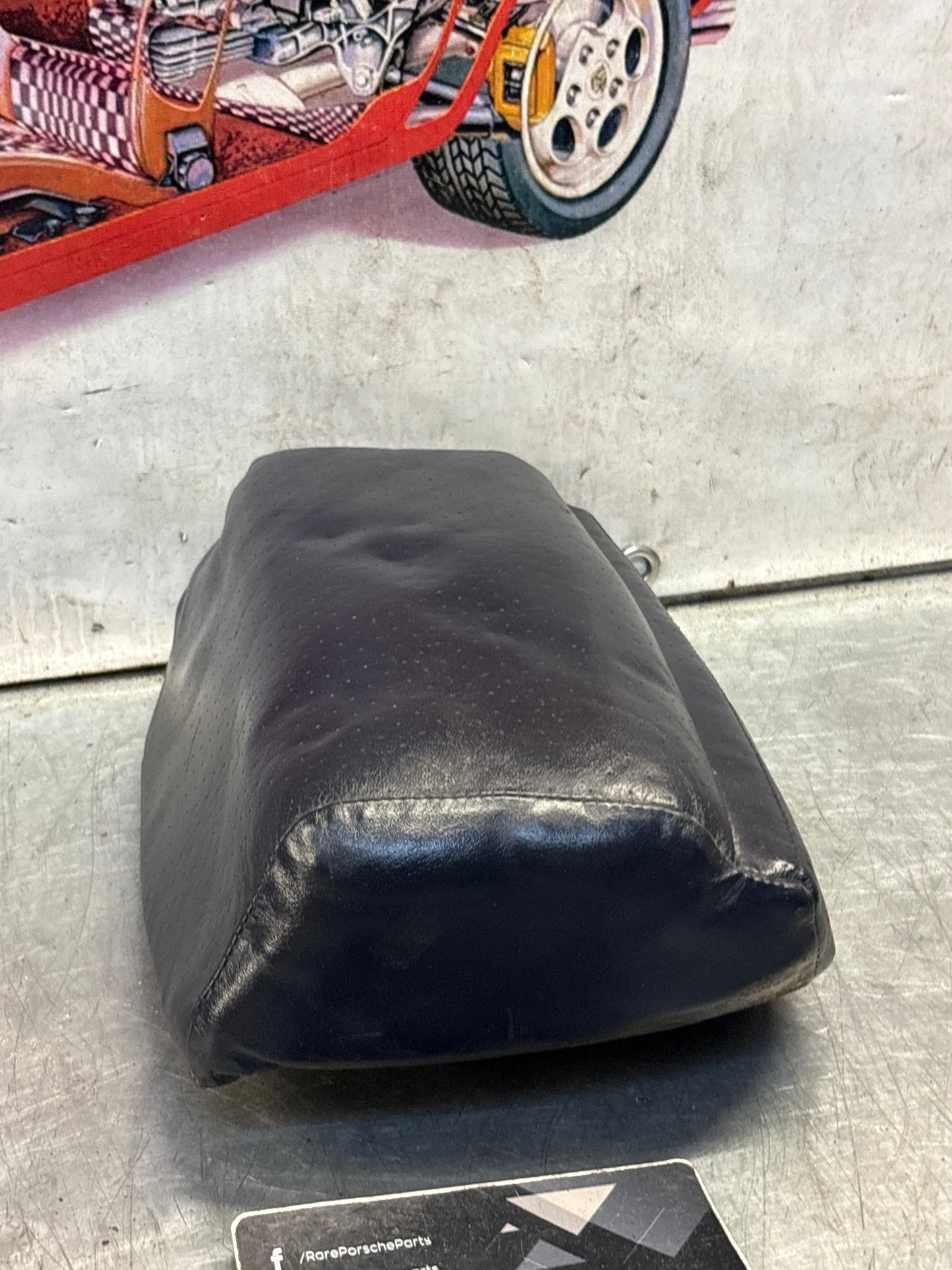 Porsche 928 rear right seat upper cushion, leather, blue, used 92852204650