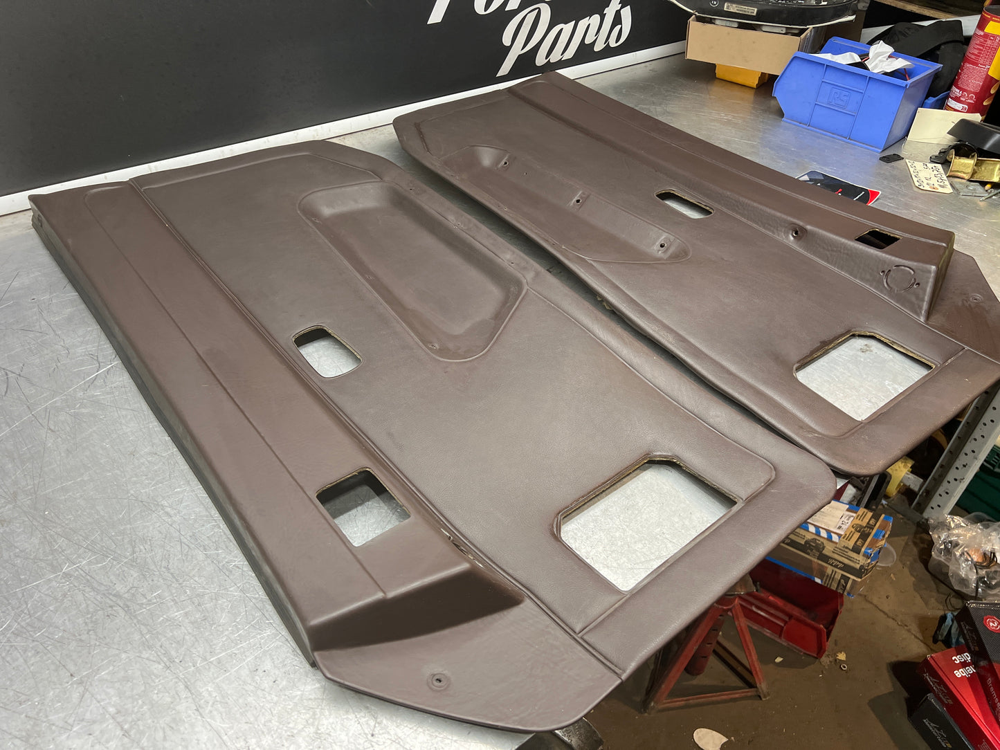 Porsche 924 944 -85.5 pair of Used RHD Porsche brown door cards, 478867011 / 478867012 used