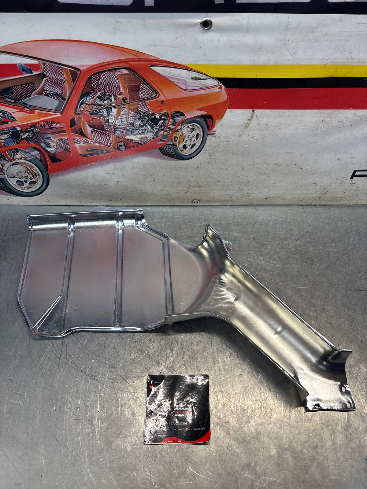 Porsche 928 S / S4 rear heat shield protection plate, refurbished 92850493204