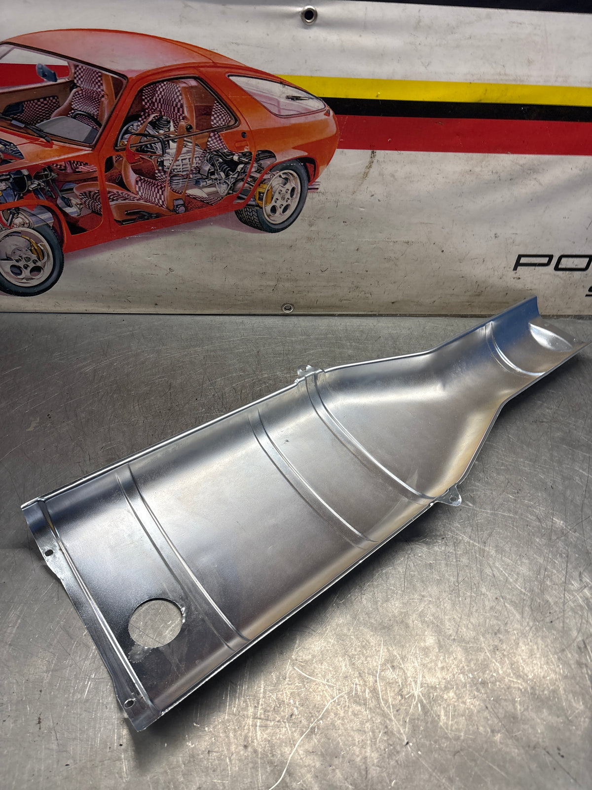 Porsche 928 heat protection plate,  92850449101, refurbished