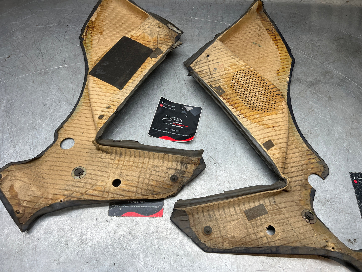 Porsche 944 blue rear interior C Post trims/cards. Quarter panel trim used really good condition 944555021 944555022