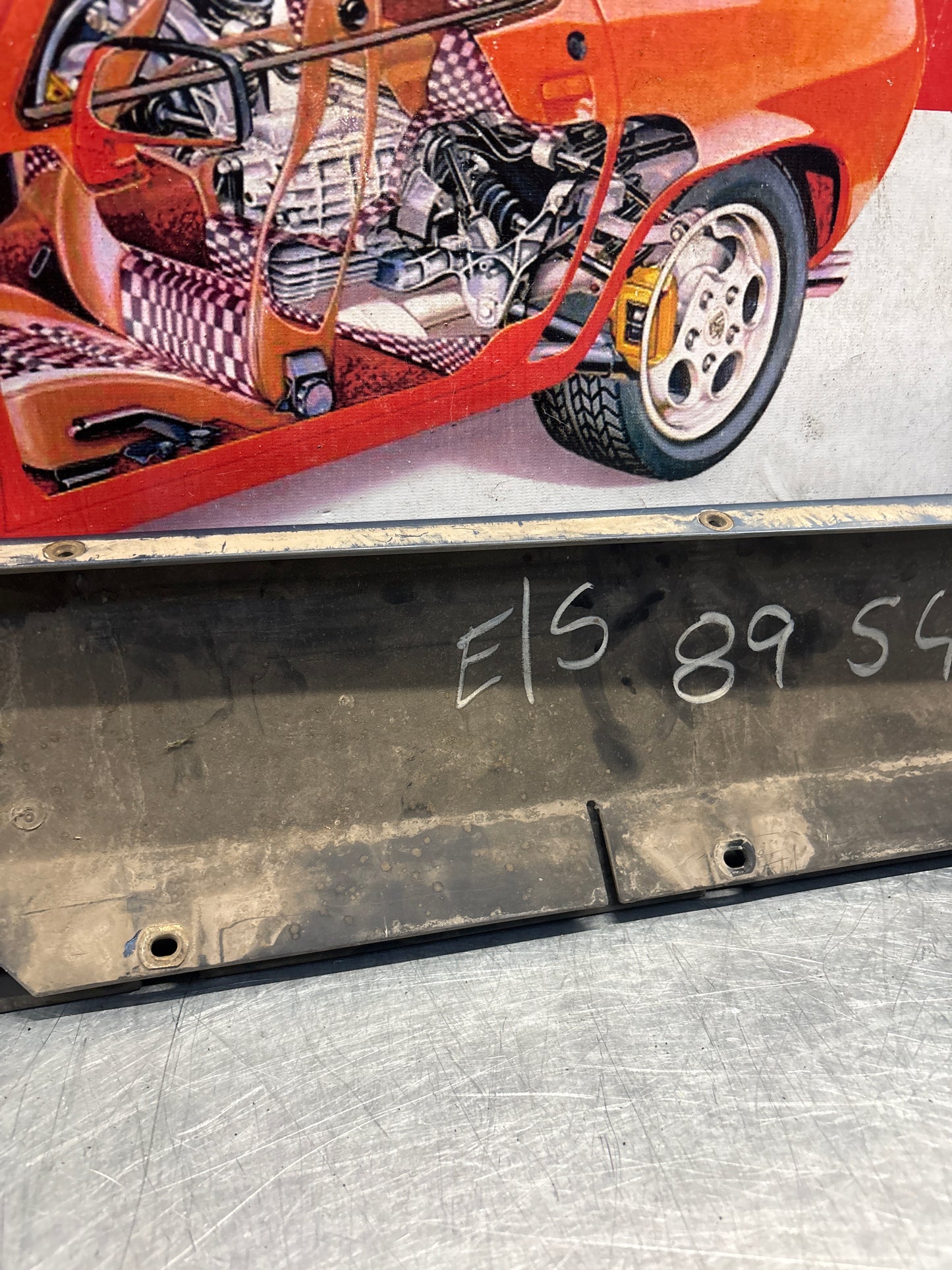 Porsche 928 S4 left sill cover, used 92855908502