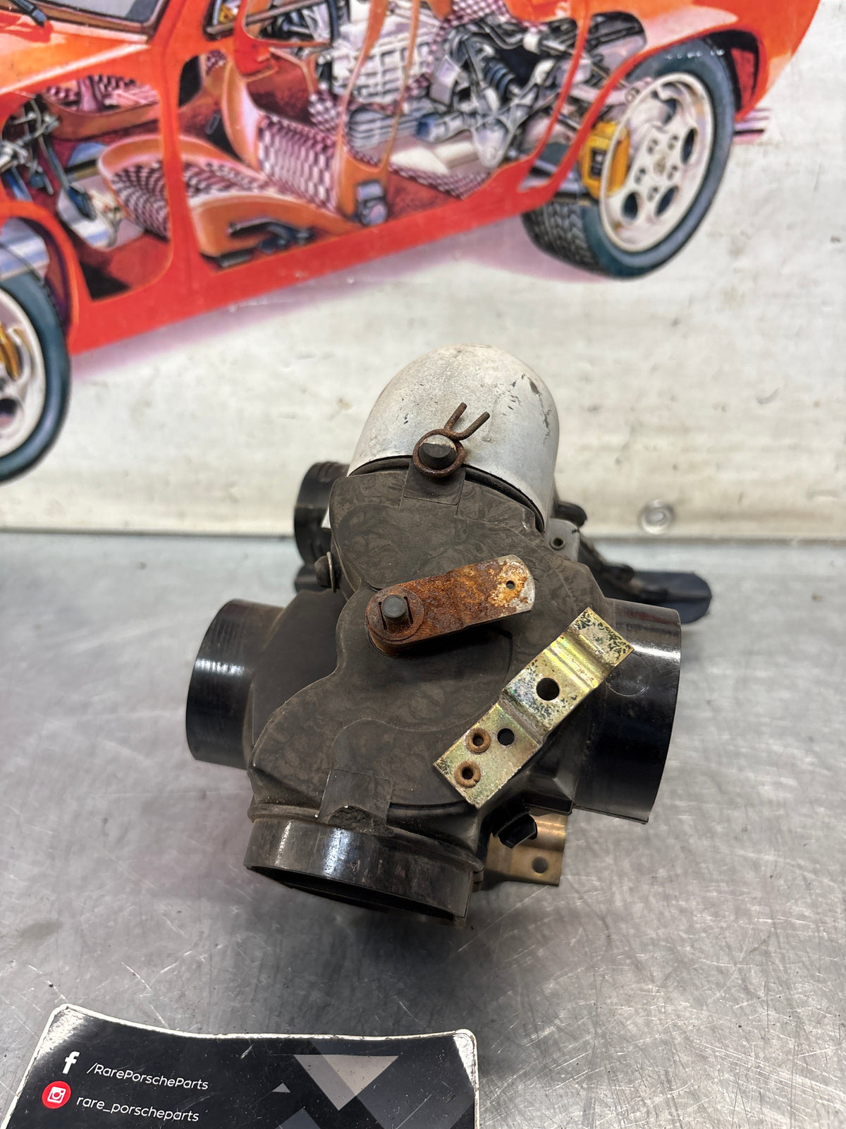 Porsche 914 front right air control box, 91457115010 / 91457204610 Used