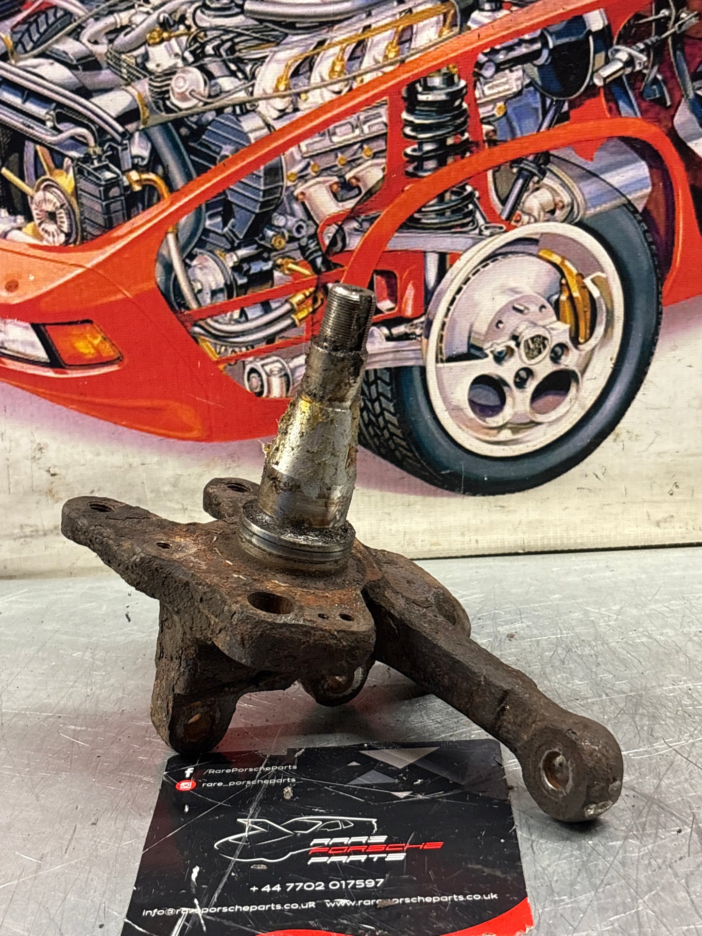 Porsche 944 1987 - front left steering knuckle, spindle axle 94434165506 used with ABS
