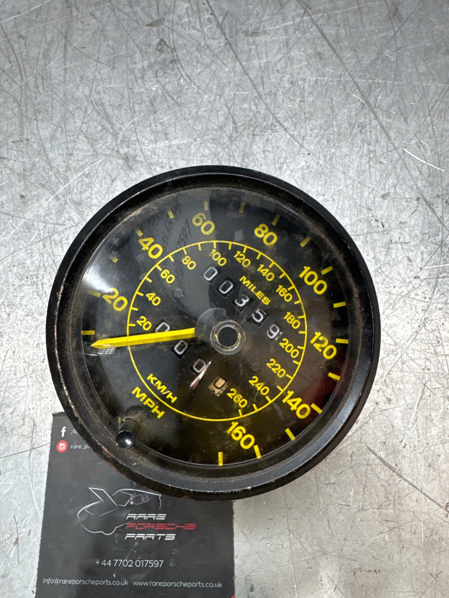 Porsche 944 speedometer showing 00359 miles 94464103600 spares or repair