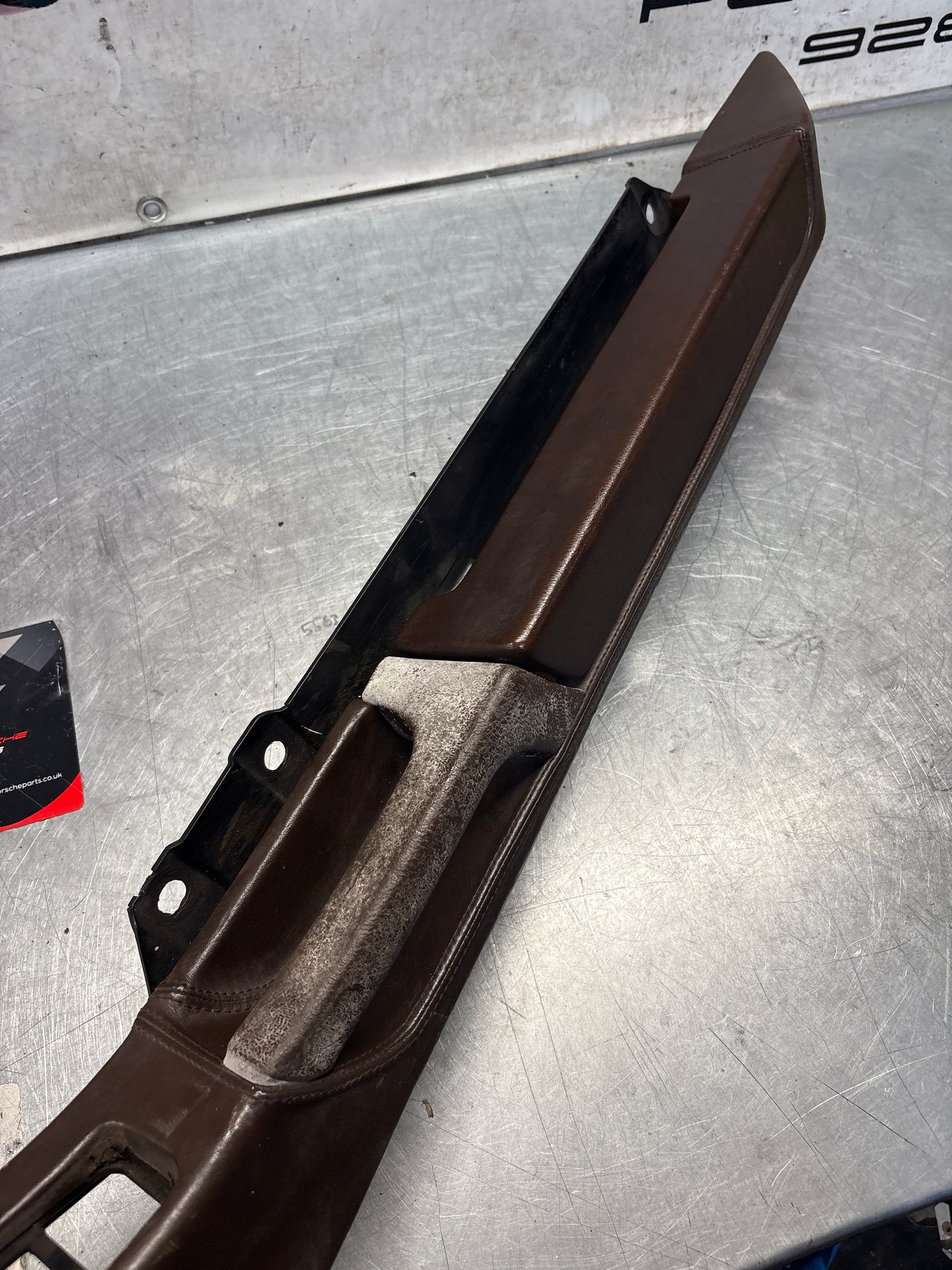 Porsche 928 brown door armrest, right, off side, 92855510203, used