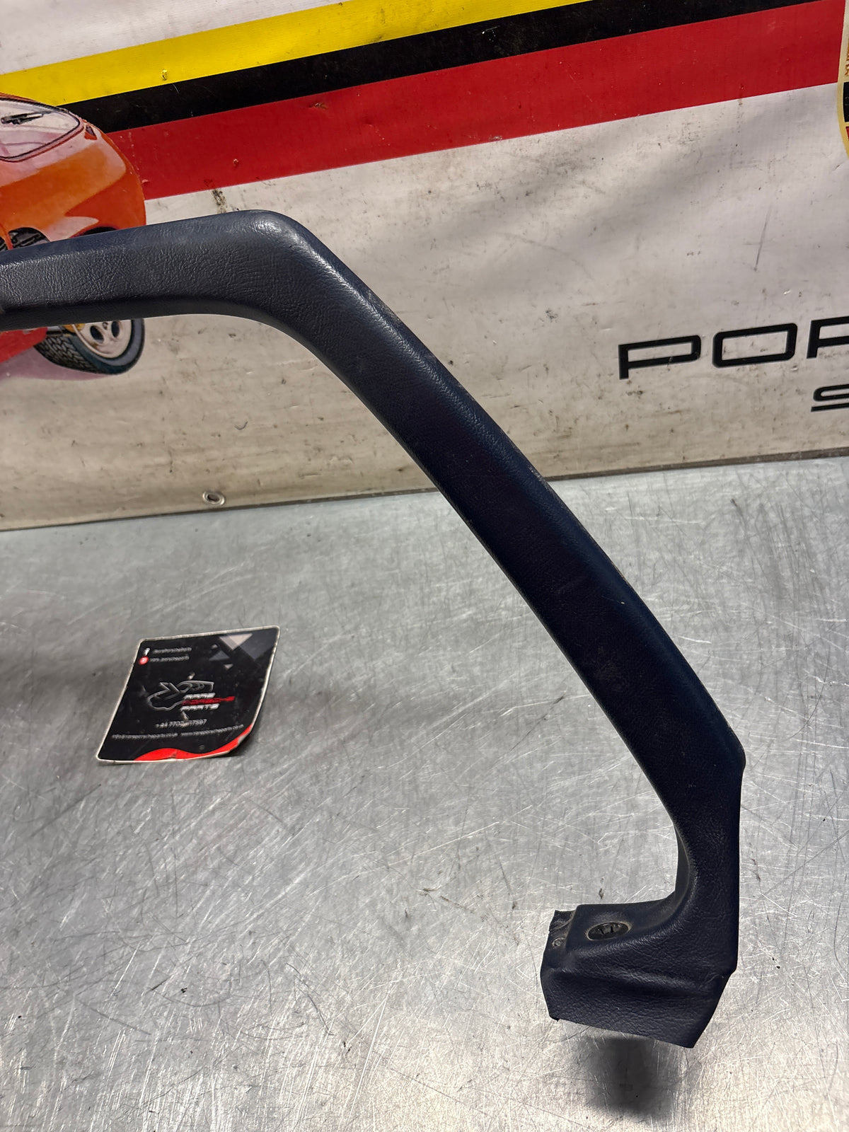 Porsche 928 right, off side door upper frame surround trim, marine blue 92855502602, used