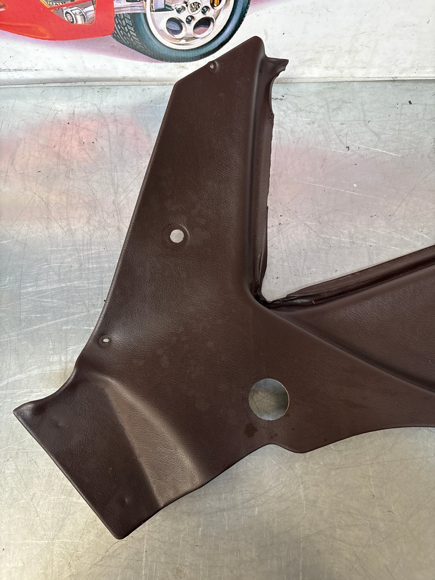 Porsche 944 924 brown left rear interior C Post trim /card . Quarter panel trim used, 94455502101