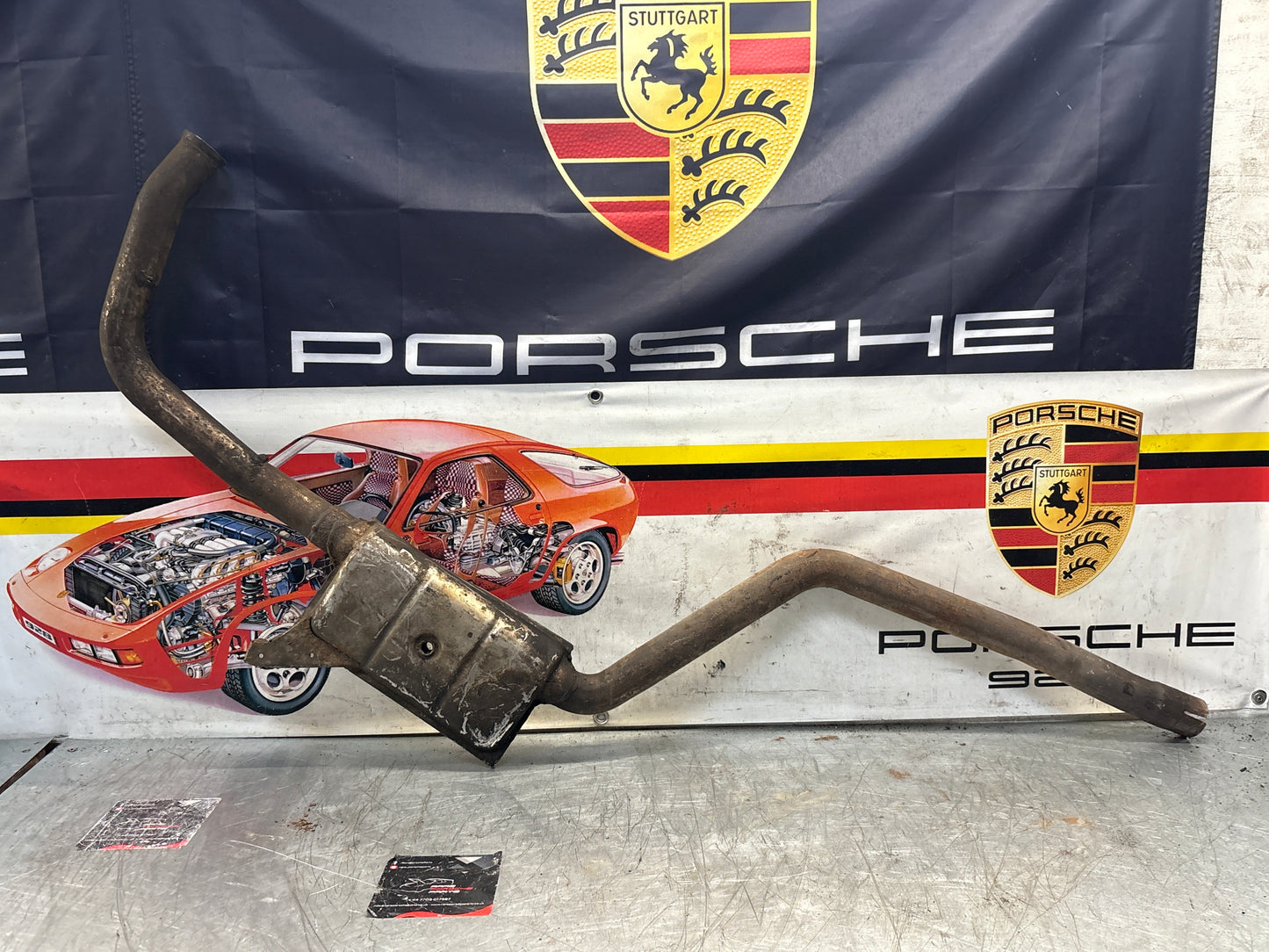 Porsche 928 S4 right middle silencer, used 92811109403