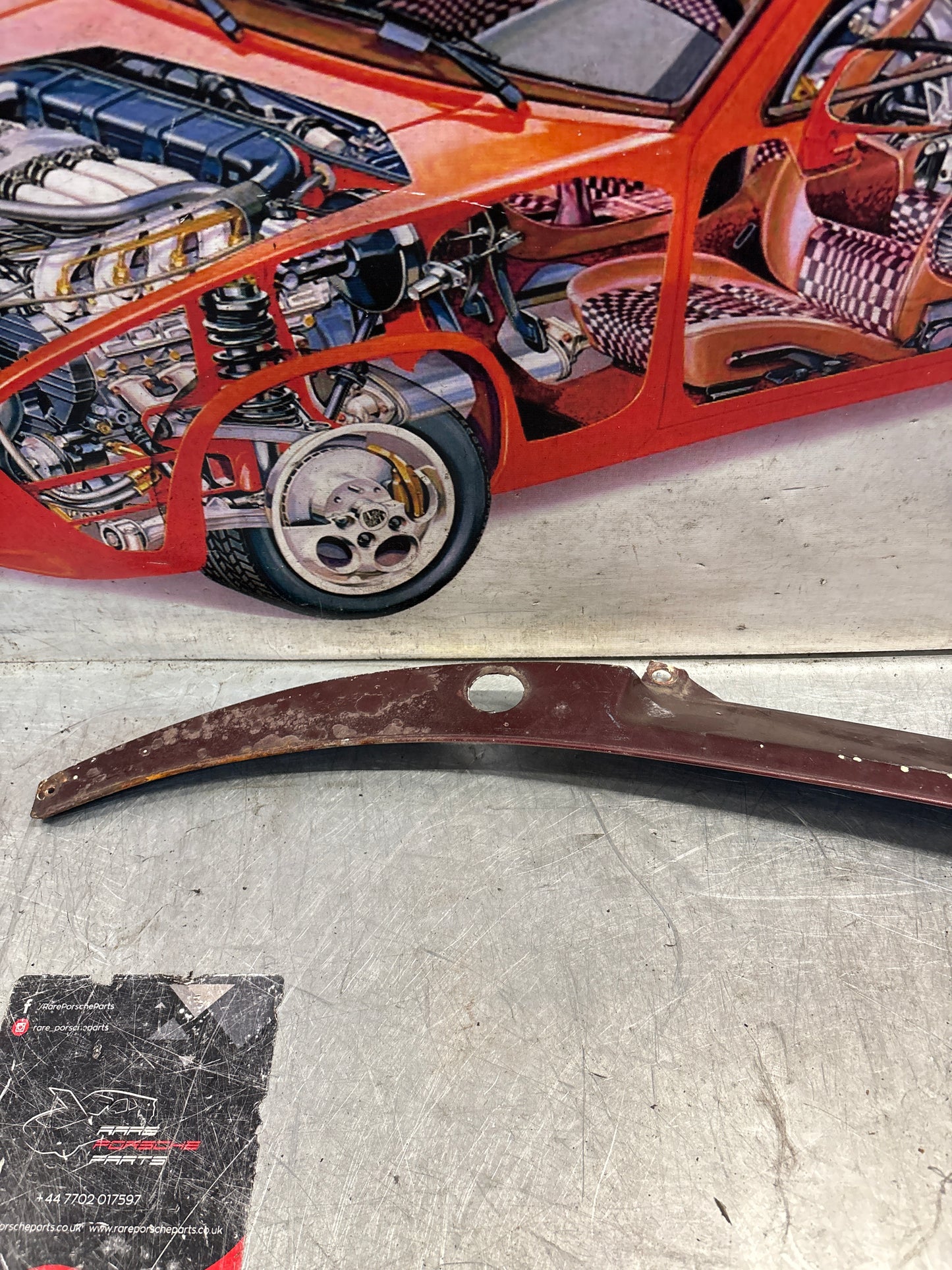 Porsche 928 LHD wiper cover panel, used 92855911702