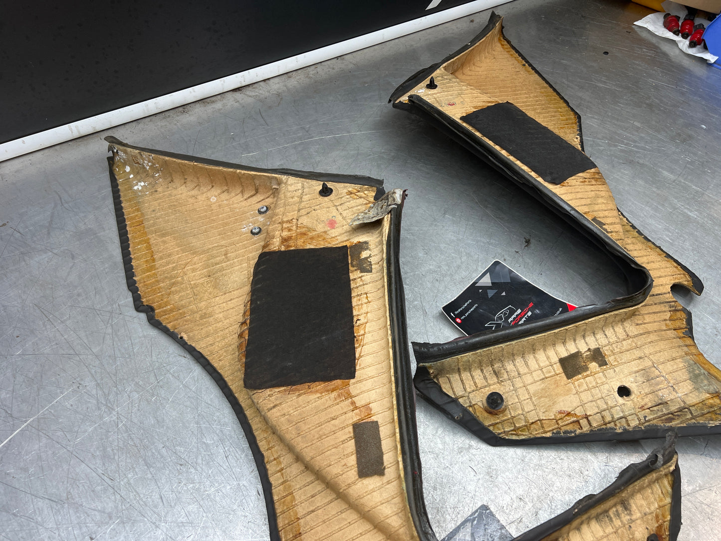 Porsche 944 black rear interior C Post trims/cards. Quarter panel trim used 944555021 944555022