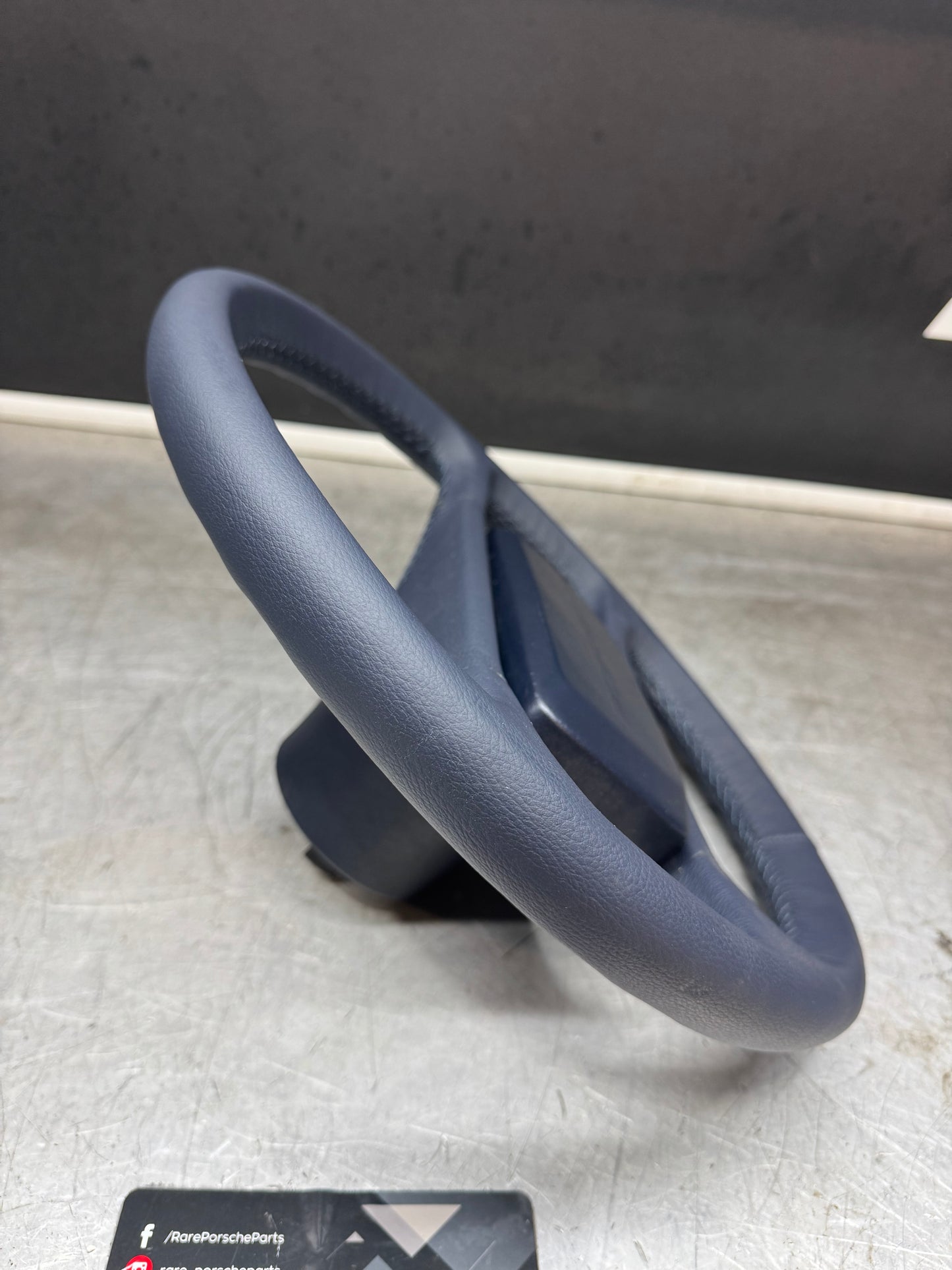 Porsche 944 blue leather steering wheel, refurbished. 94434708402