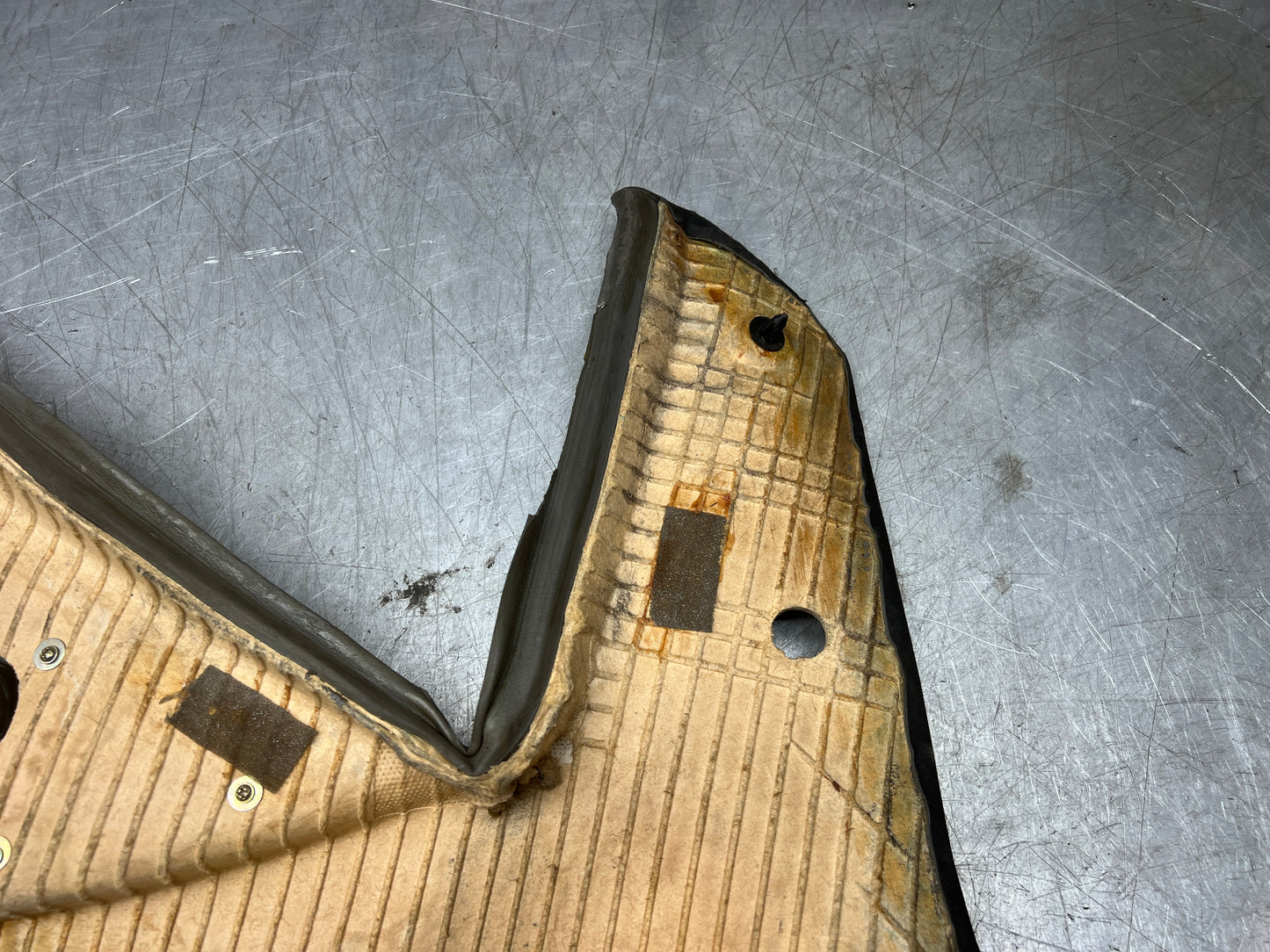 Porsche 944 Left Rear Quarter Trim Card, black  - used 944555021 M490 sound pack