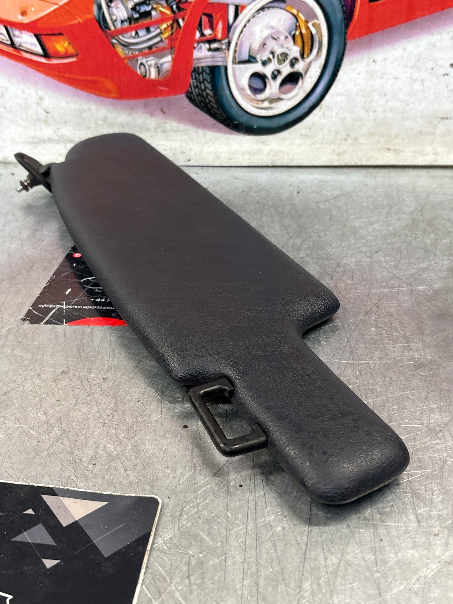 Porsche 928 Marine blue sun visor with mirror, used left 92873123702