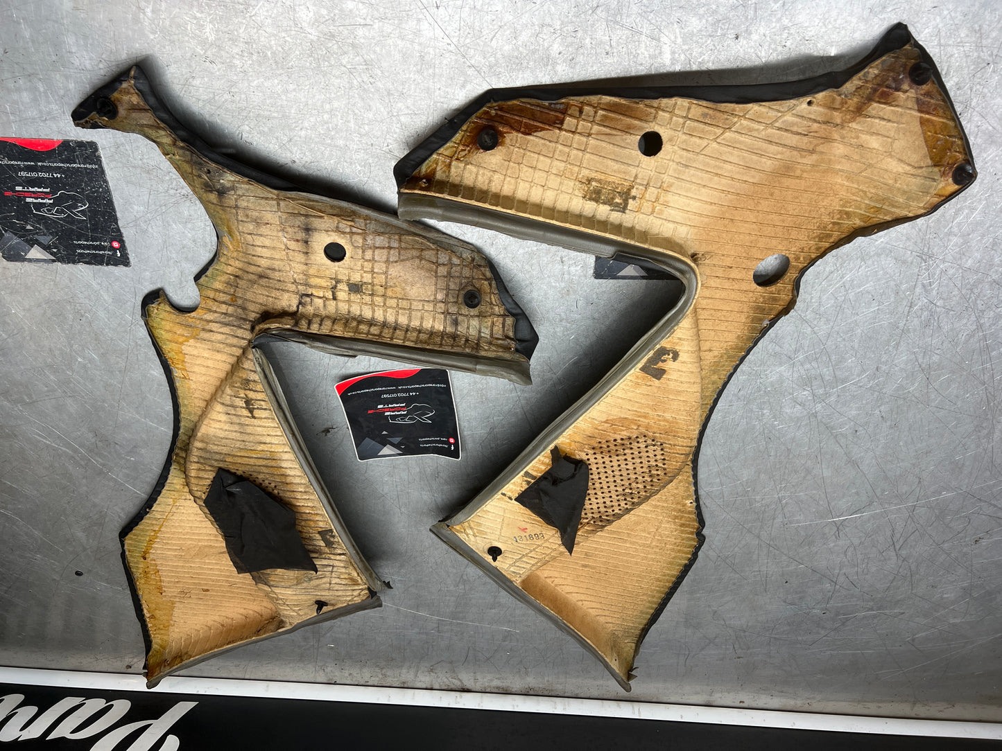 Porsche 944 black rear interior C Post trims/cards. Quarter panel trim used 944555021 944555022