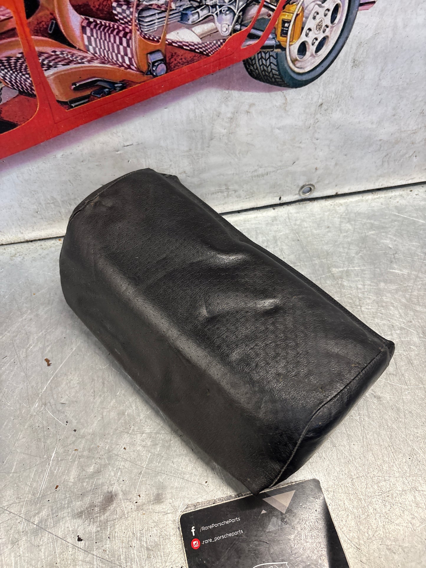 Porsche 928 rear right seat upper cushion, leather, black, used 92852204650