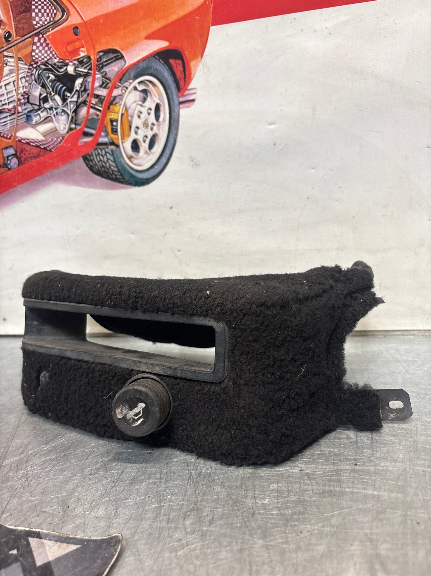 Porsche 928 handbrake sorround carpet, black, used