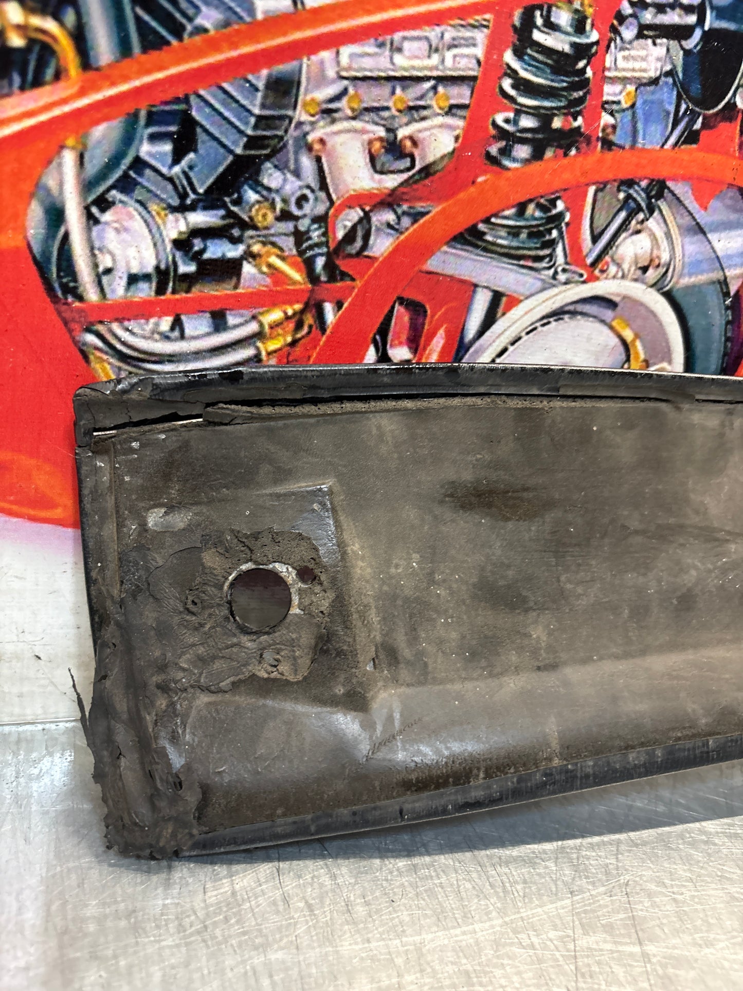 Porsche 944 / 968 front windshield panel trim, used, black 94455503700