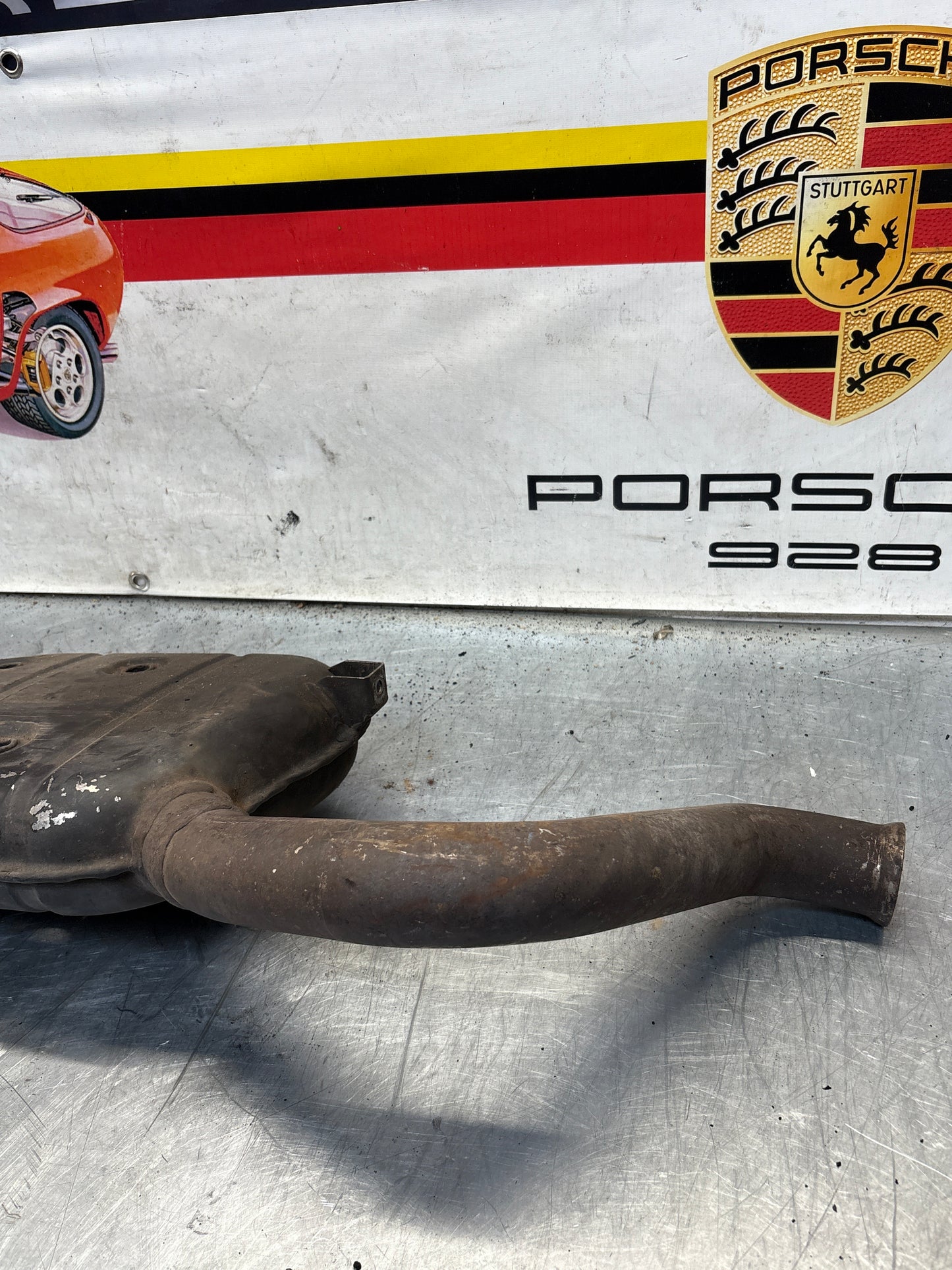 Porsche 928 Left side silencer, used 92811109301