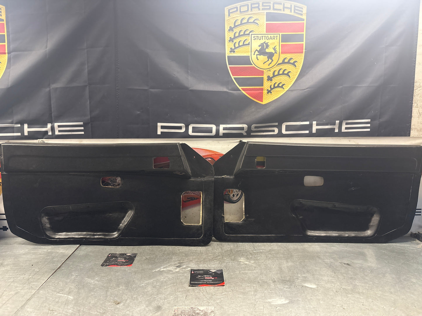 Porsche 924 / 944 Pair of early electric door cards, LHD 477867012 / 477867011