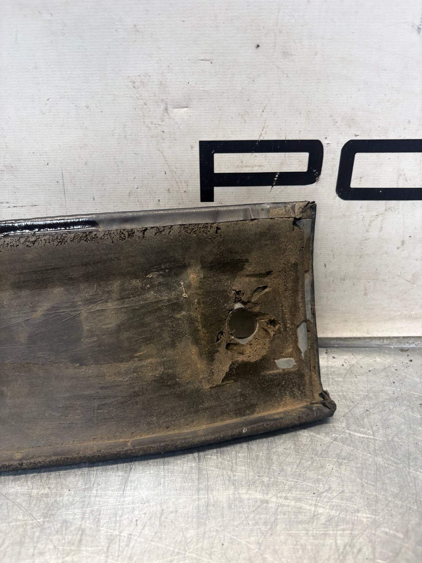 Porsche 924 944 -85.5 front roof / sun visor trim, black 477867511, used