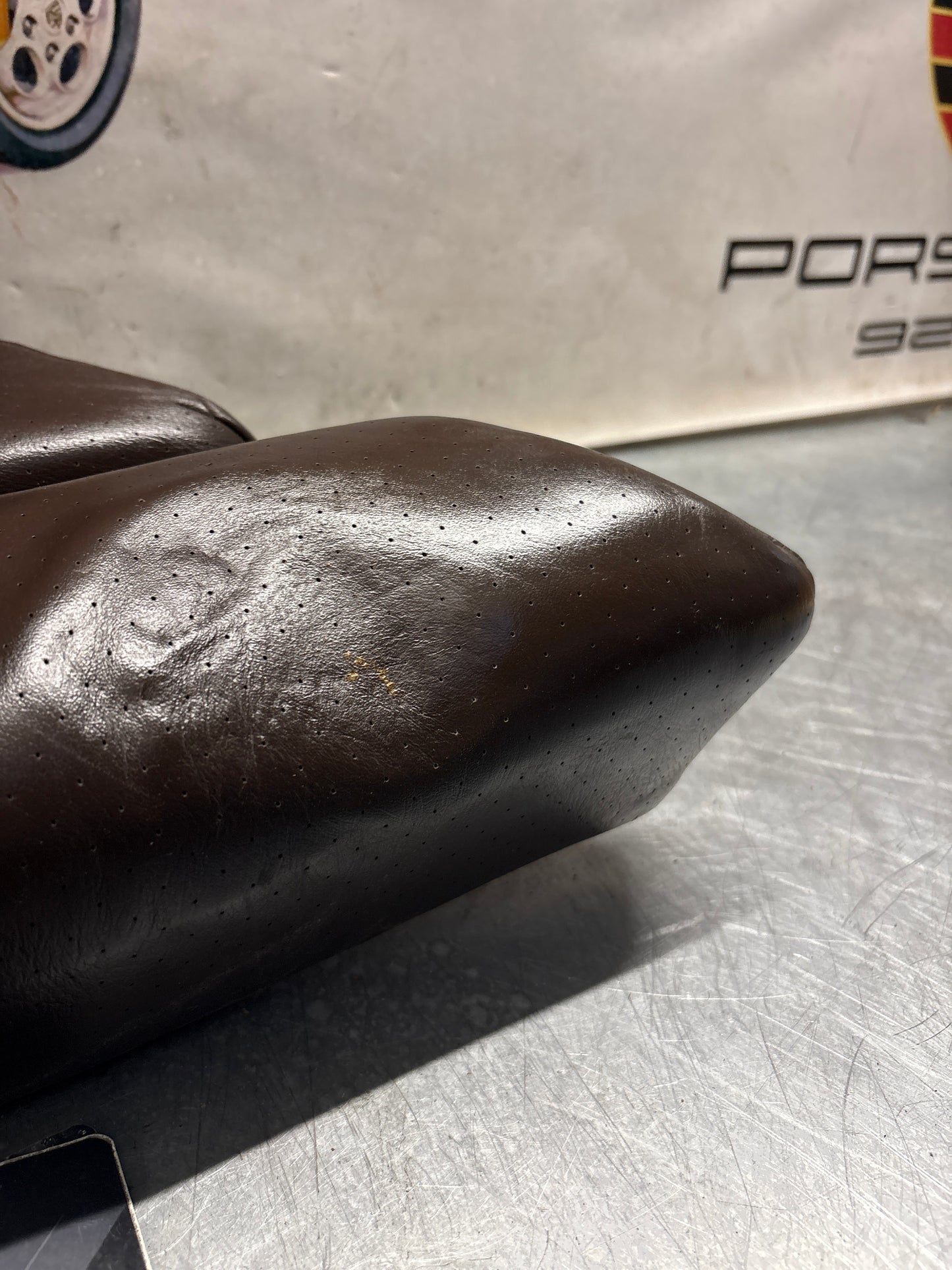 Porsche 928 rear left seat and center cushion, used, brown 92852205951 / 92852208751