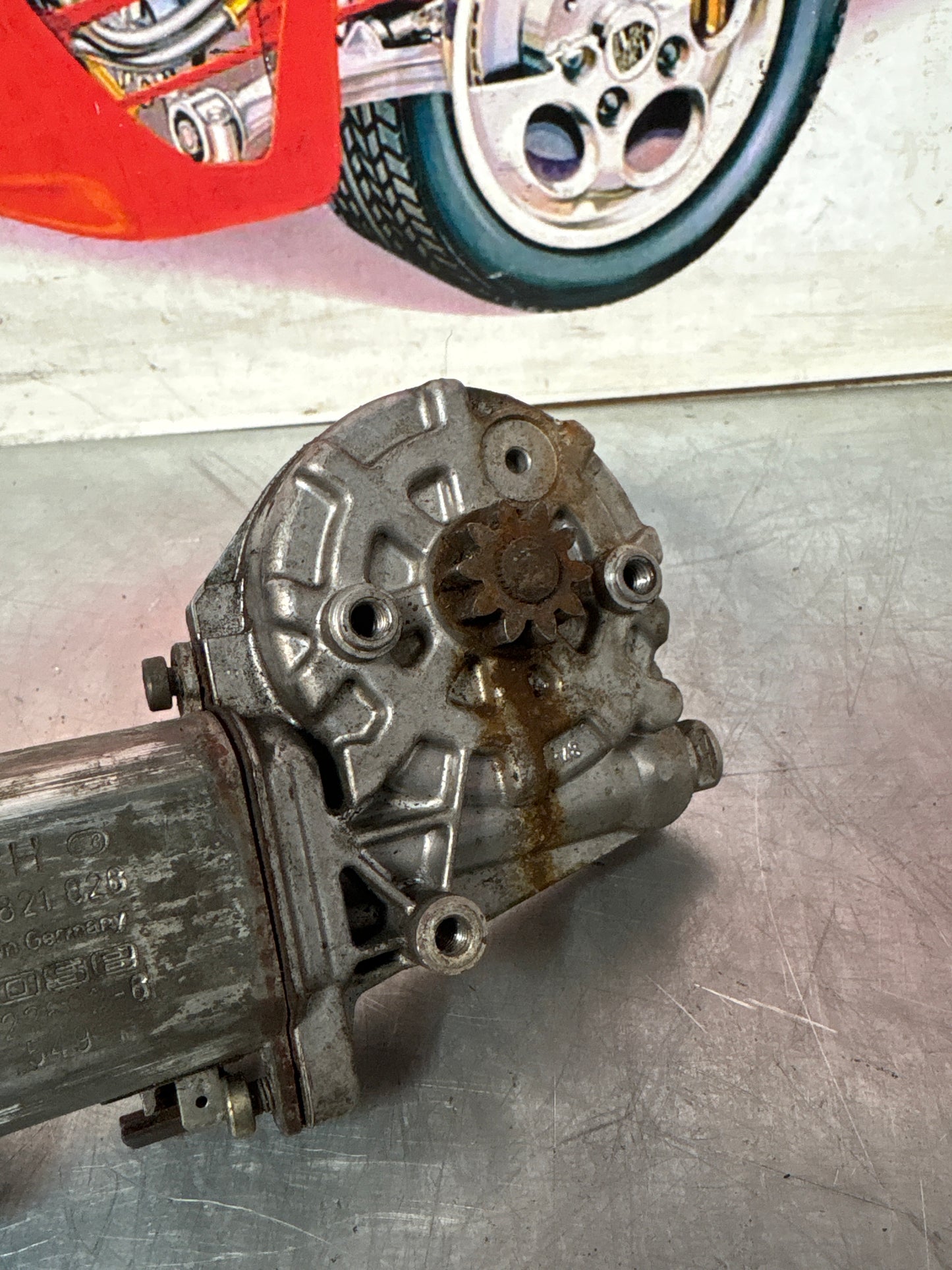 Porsche 911 left window motor, used 0130821026