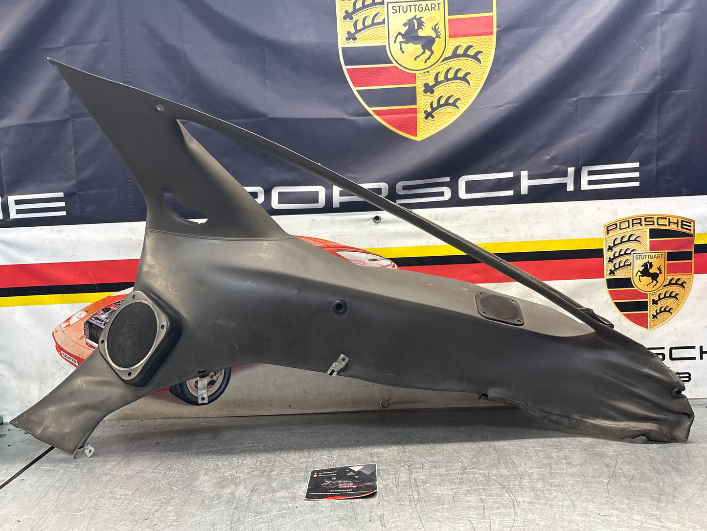 Porsche 928 right side lower side trim panel, grey used 92855502257